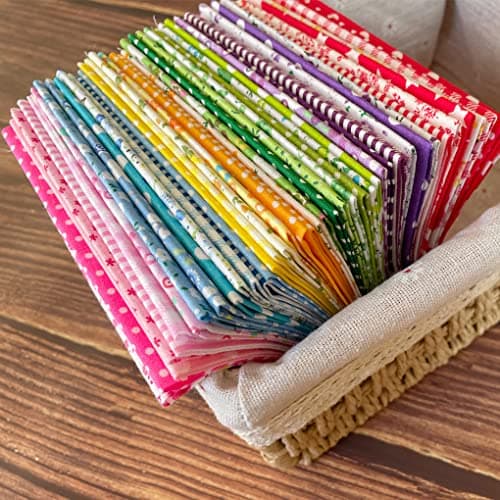 Jukway 42PCS Cotton Fabric Bundles, 10"x10" Cotton Fabric Patchwork Squares Floral Patterns Printed Arts Craft DIY Cloths for Sewing Quilting Decoration, Scrapbooking, Handwork (25x25 cm - 42PCS) — view 4