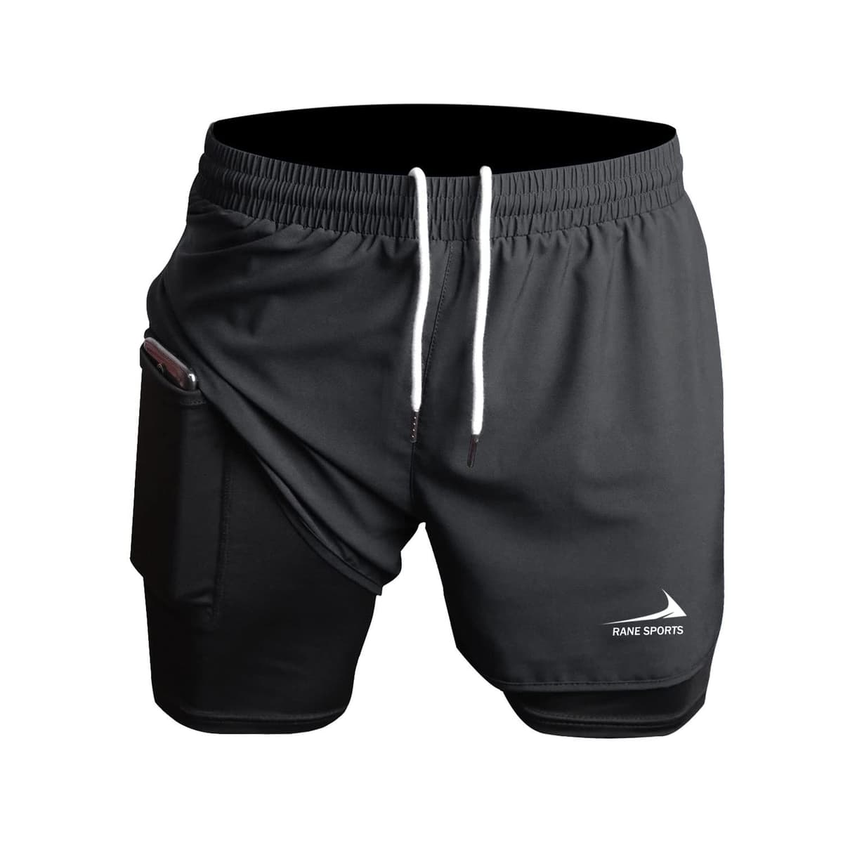 Rane Sports Men's 2 in 1 Running Shorts Ideal for Gym, Athletics, Outdoor Training — view 11