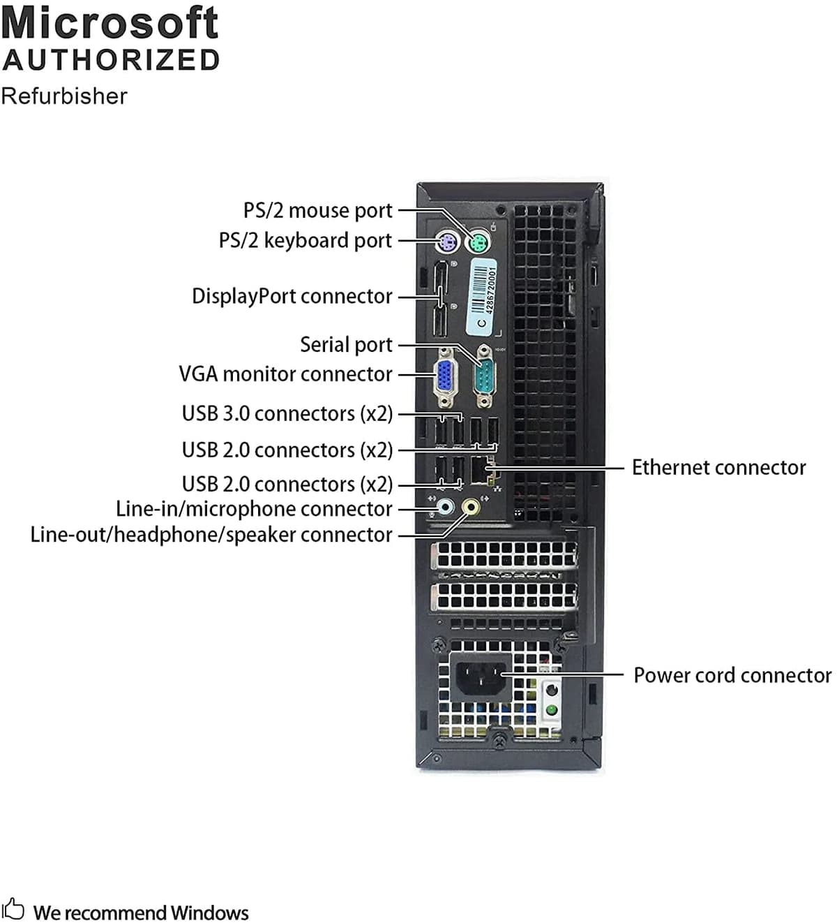 Window 11 Pro Optiplex Core i5 Series Desktop Small Form Desktop Tower PC (Intel Quad Core I5 4570, 8 Gb Ram, 120 SSD), (Renewed) — view 2