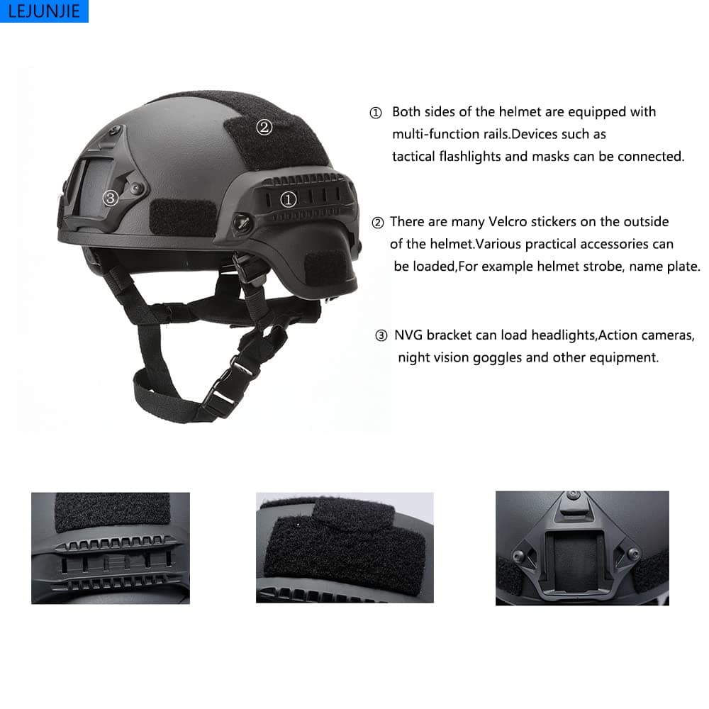 Cascos tácticos Mich con máscara Desmontable para Airsoft, Paintball y Caza Actividades al Aire Libre — view 2