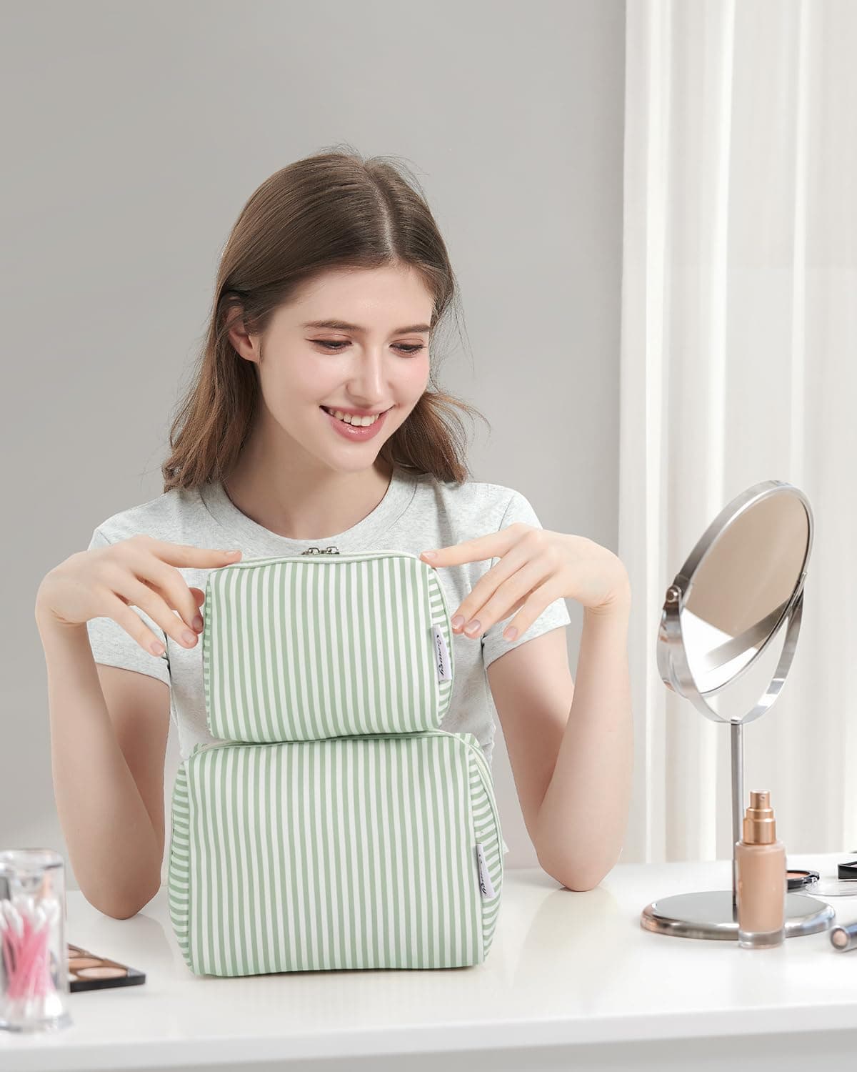 Narwey Neceser Maquillaje Mujer, Neceser Viaje Grande Bolsa de Maquillaje Organizador, Makeup Bag Bolsa de Aseo para Mujeres Niñas — view 6