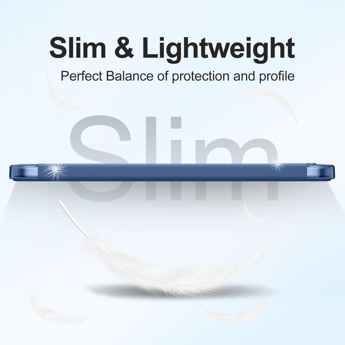 Case with Screen Protector for iPad A16 11th 10th Generation (2025/2022, 11/10.9 Inch), Slim Hard Translucent Back Full Protective Smart Cover for iPad 11, Auto Sleep/Wake, Sea Blue — view 8