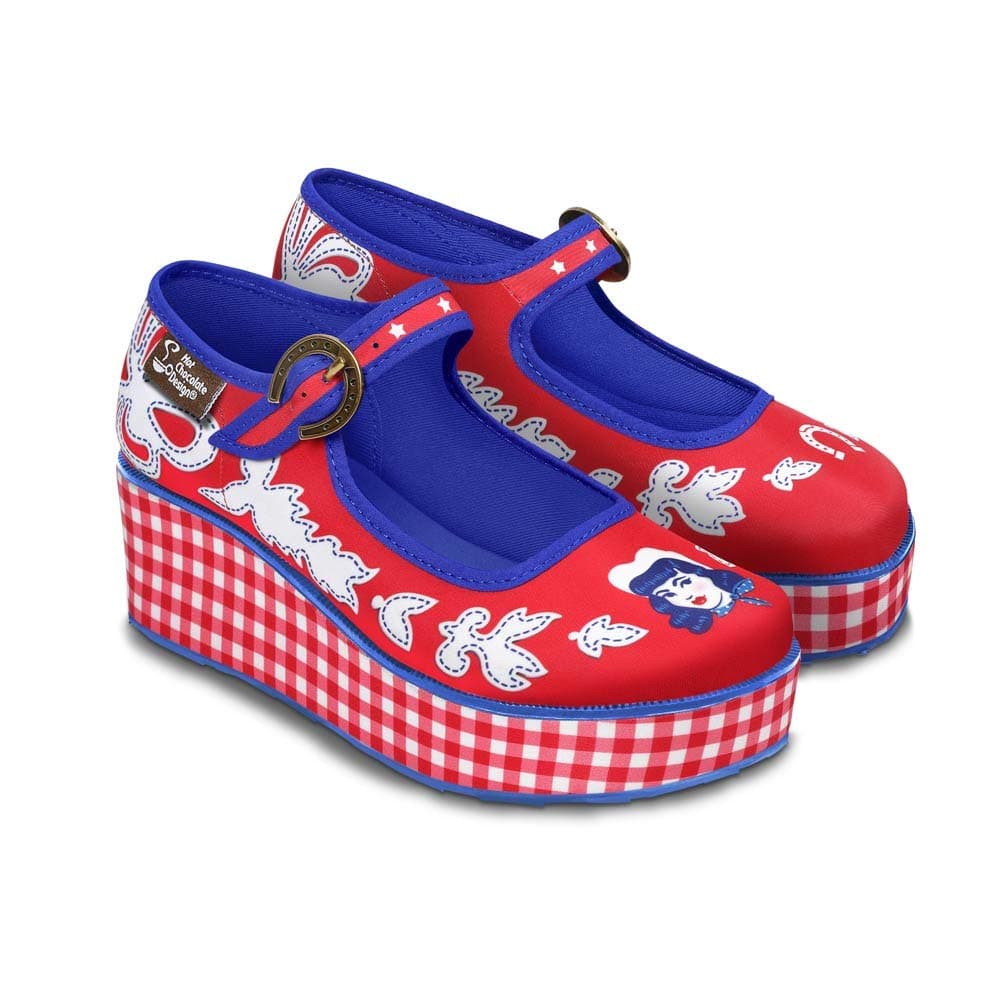 Hot Chocolate Design Chocolaticas Funky Canvas Women's Mary Jane Flat Shoes — view 128