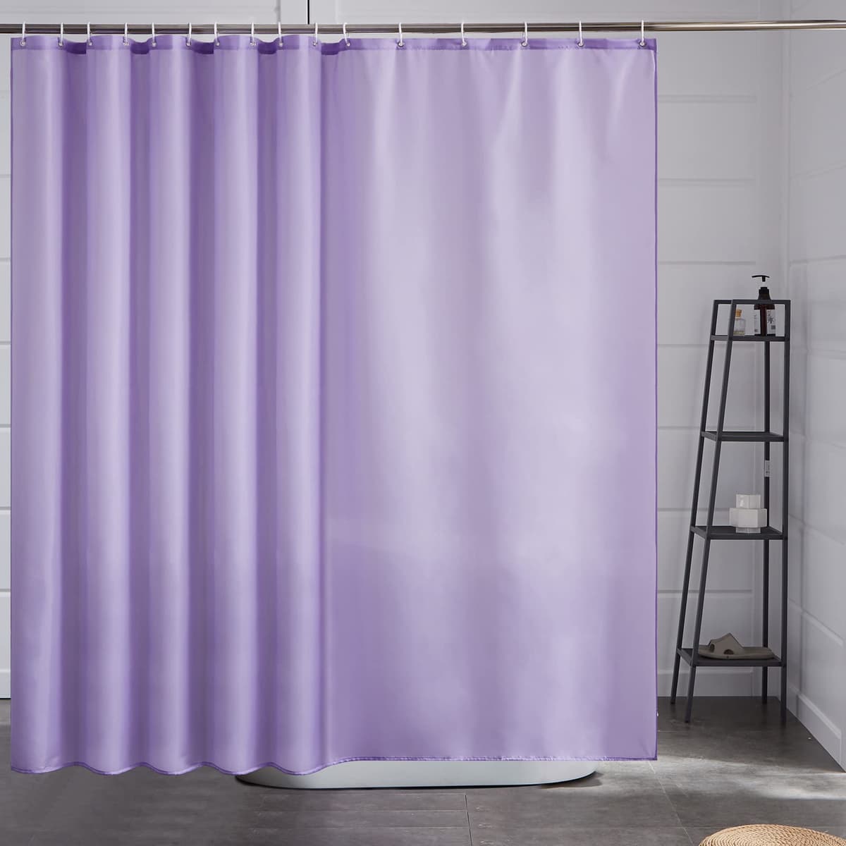 Furlinic Cortina Ducha 200x200cm Antimoho Impermeable Lavable Blanco Tela Poliéster Grandes Cortinas de Baño con 12 Aros de Cortina Ducha. — view 21
