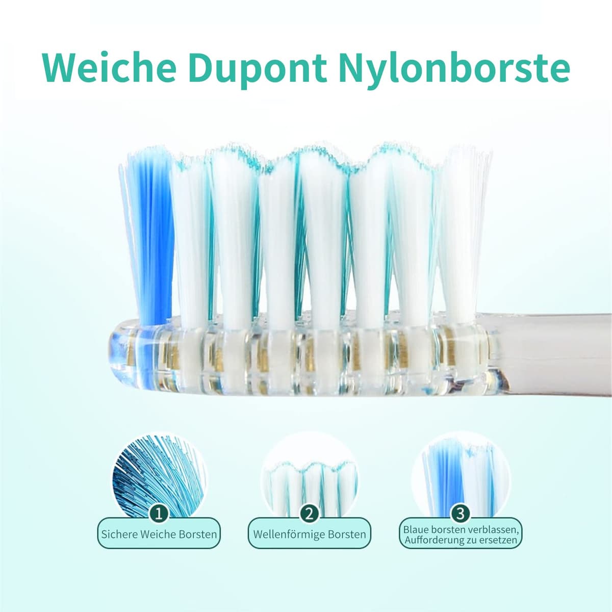 Seago Cepillo de Dientes Infantil Eléctrico Para Niños 3–12 Años Kids Con Luz de Colores,Temporizador Inteligente de 2 minutos,4 Cabezales Suaves SG-EK6/SG-977 (Verde) — view 3