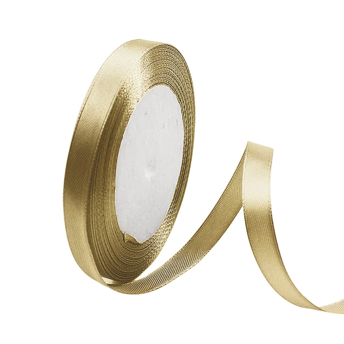 Champagne Gold Satin Ribbon 10mm, 23 Meters Champagne Fabric Ribbons Double Sided Silk Ribbons for Gift Wrapping, Crafting, Hair Bows, Balloons, Wreaths, Cakes, Wedding Party, Christmas Decoration