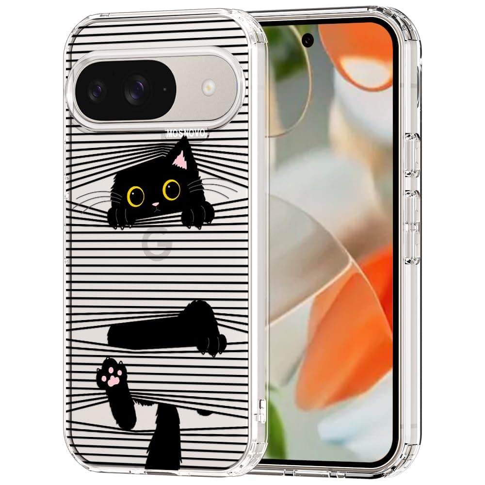 MOSNOVO Case for Google Pixel 9 & Pixel 9 Pro, [Buffertech 6.6ft Military-Grade Drop Protection] [Anti Peel Off Tech] Clear TPU Bumper Phone Case Cover Design - Eucalyptus — view 124