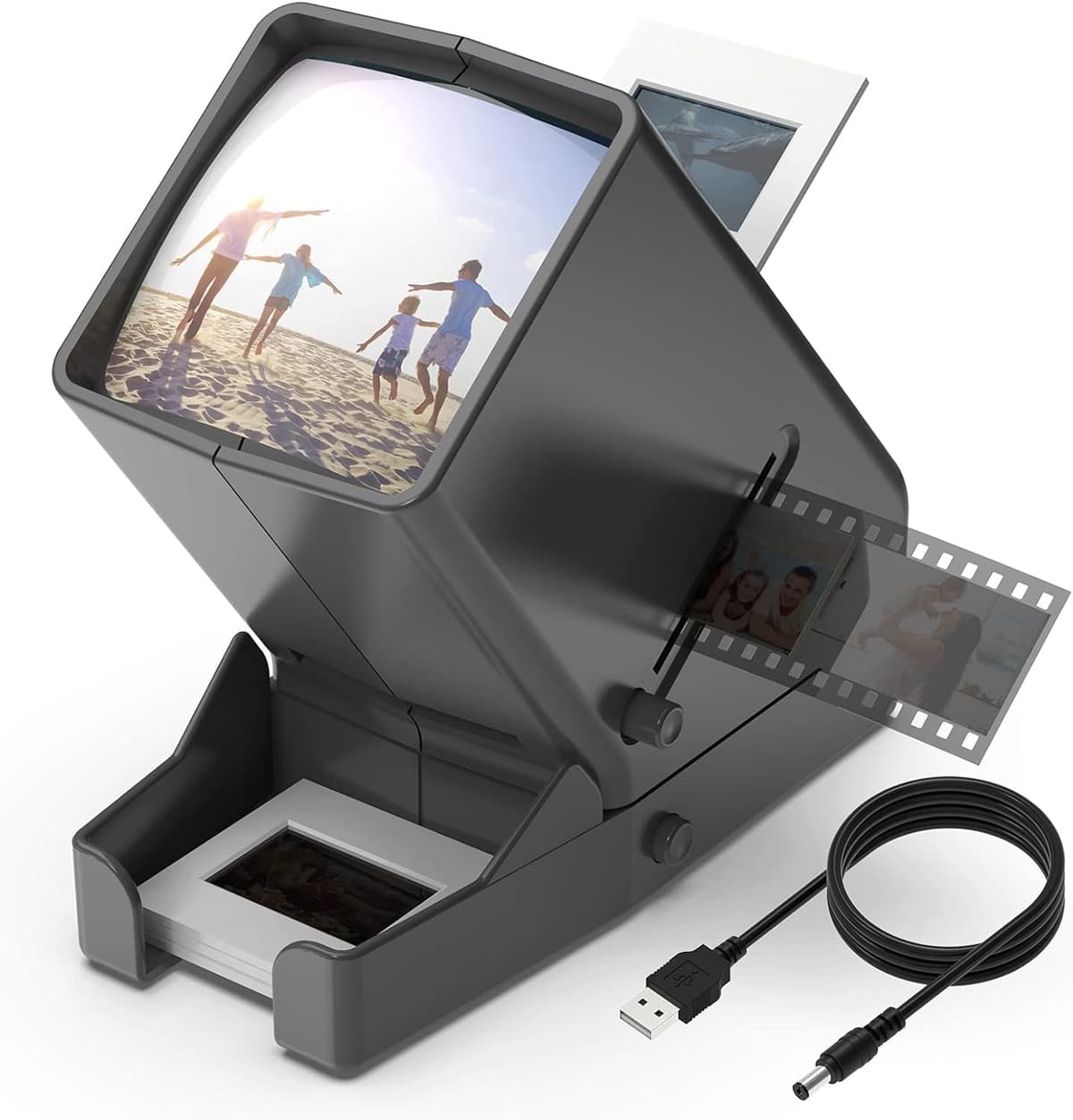 DIGITNOW! Visor de Diapositivas y película de 35 mm, Aumento de 3X LED LED Iluminado Visualización, operación con alimentación USB/batería para 35 mm Negativos deslizantes
