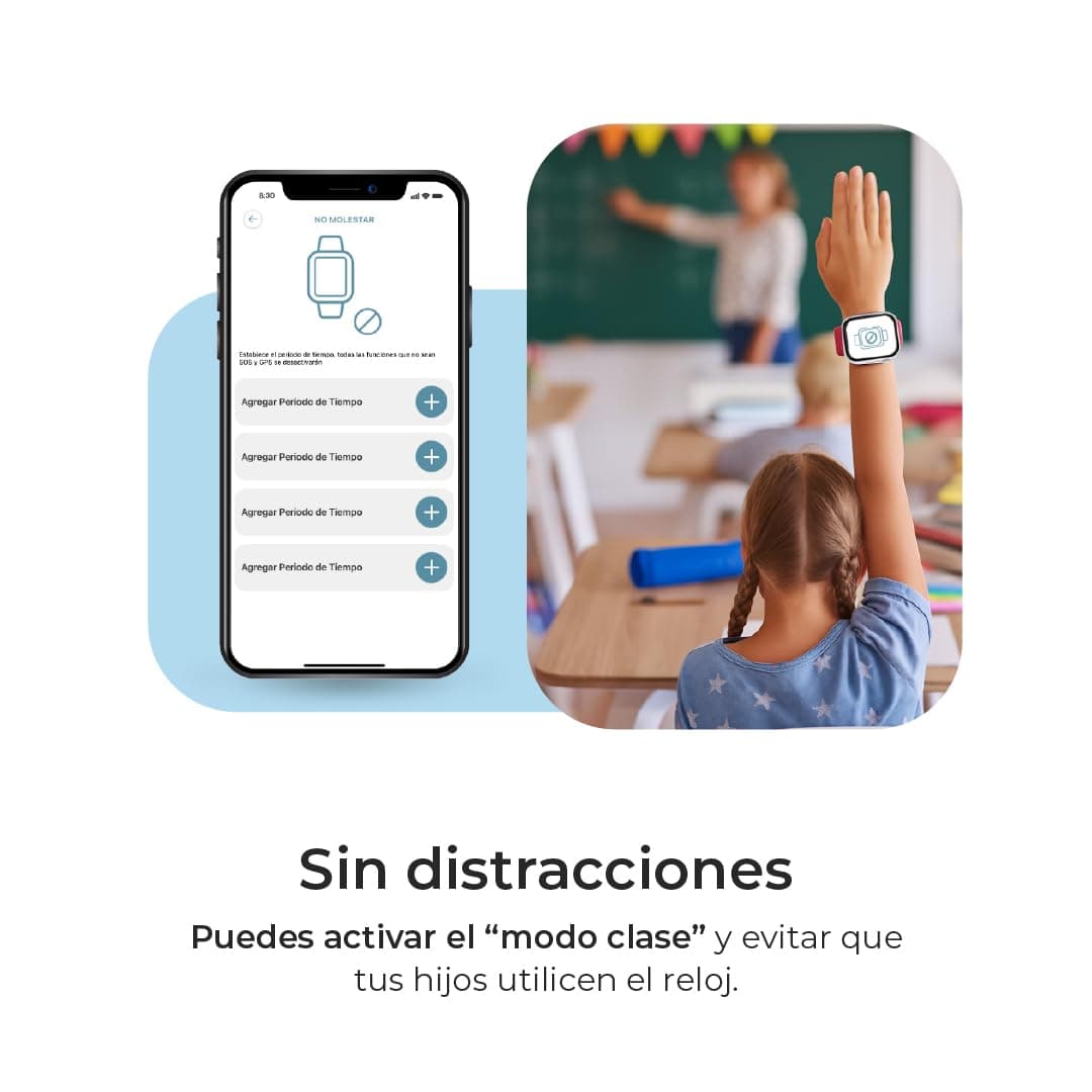 SaveFamily SaveWatch Plus 2 | Reloj Inteligente Niño con Localizador GPS, Llamada, Vídeo, Whatsapp, Spotify, App Store | SIM Incluida - Esfera Blanca y Correa de Tela Ocean — view 5