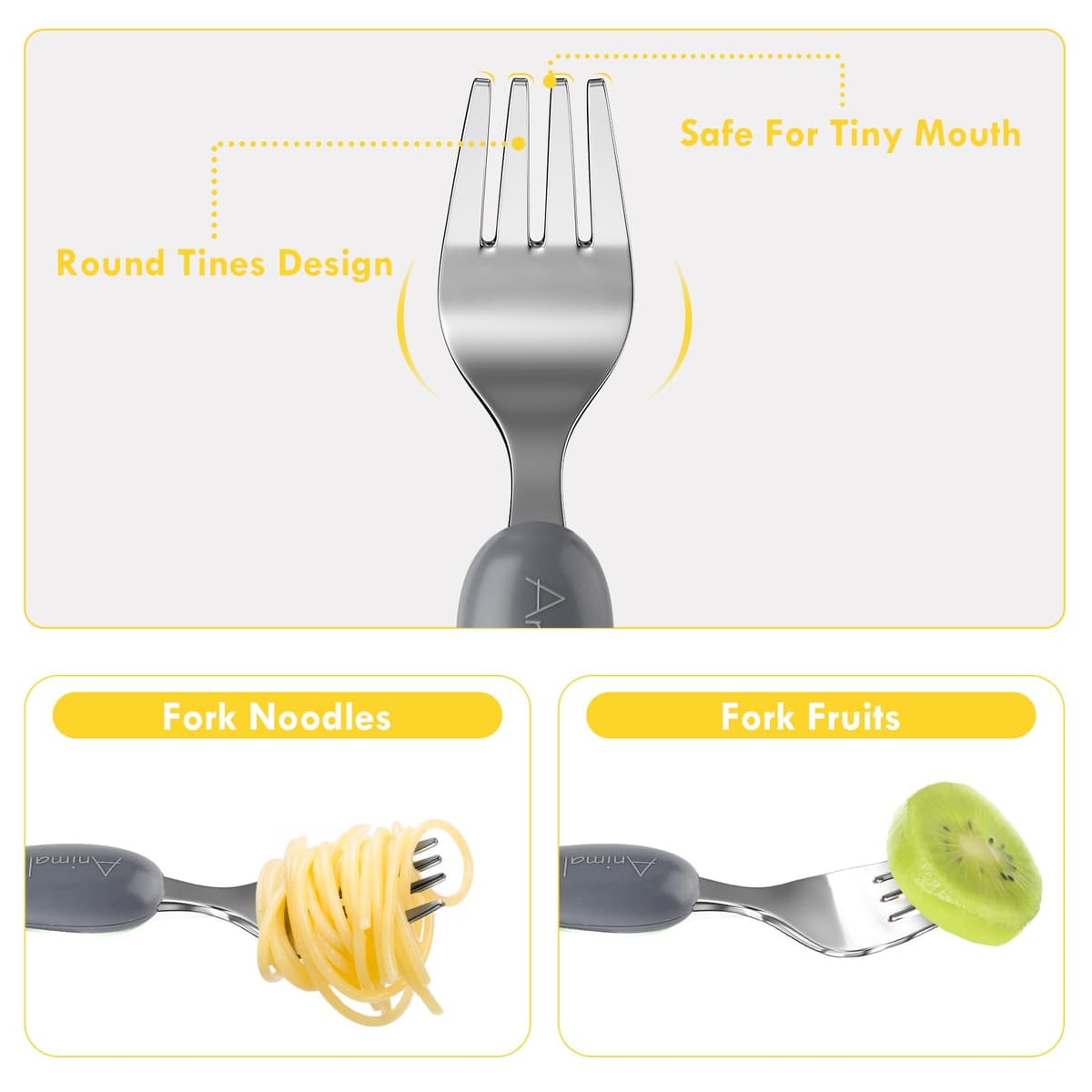 Lehoo Castle Children's Cutlery Set, 6pcs Stainless Steel Toddler Cutlery Kids Cutlery Flatware, Incudes 2 x Spoons, 2 x Forks, 2 x Knives — view 4