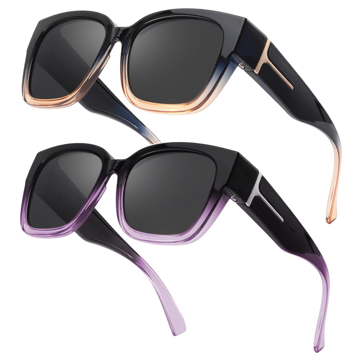 Myiaur 2 Pack Over Glasses Sunglasses for Women Polarised Oversized Frame Sun Glasses with UV400 Protection, Driving & Outdoor — view 10