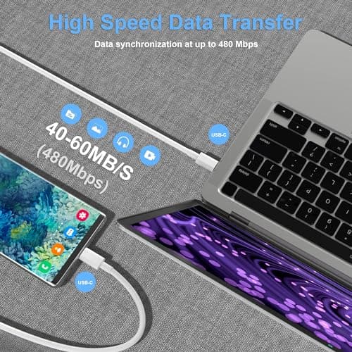 2Pack for Apple USB C to USB C Charging Cable 1ft 240W,Short Type C to Type C Fast Charger Cord,for iPhone 17/16E/Air/15/Pro/Plus/Pro Max,for MacBook Pro/Air,for iPad Pro12.9/11in,Air 4/5,Mini 6/7 — view 2