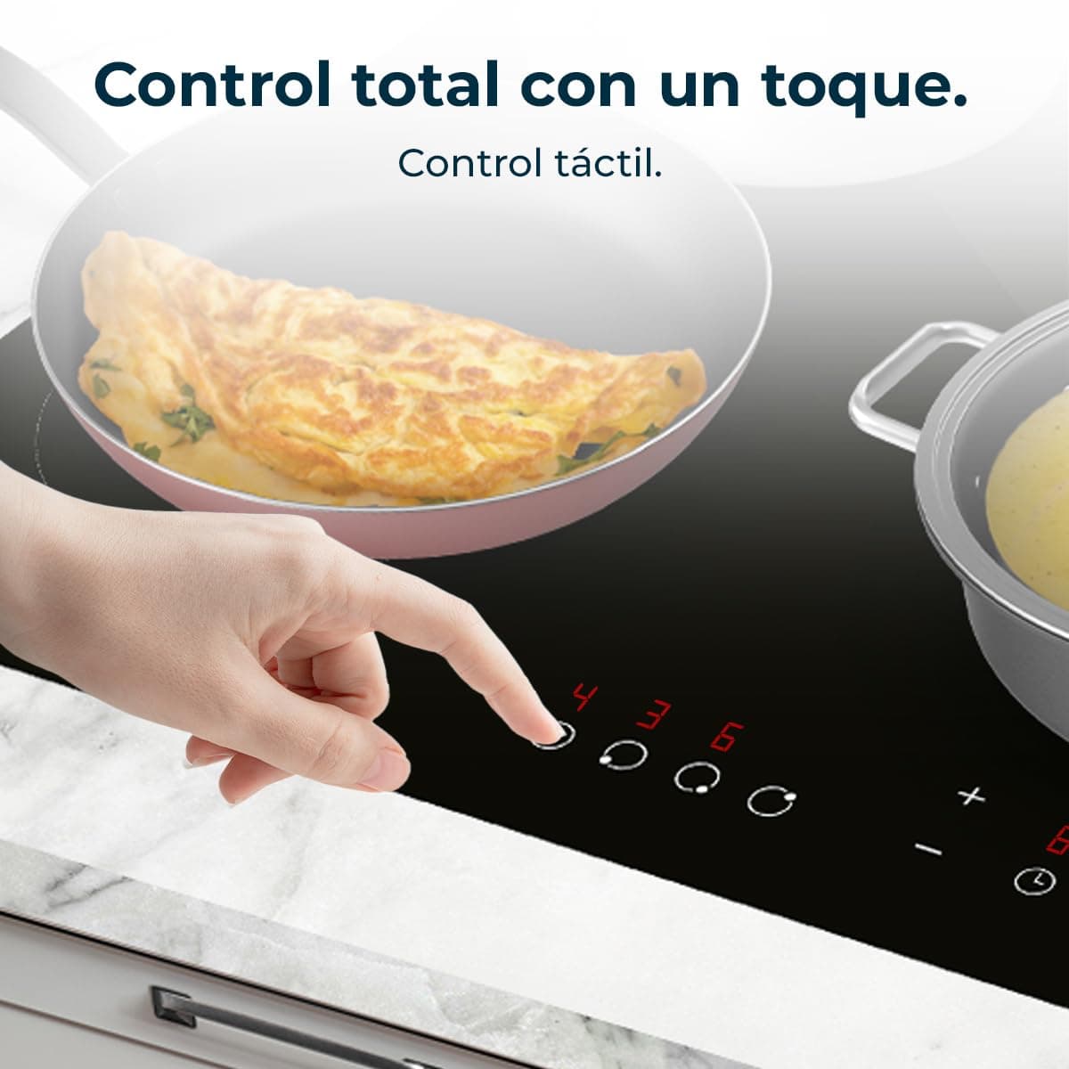 Cecotec Placa de Vitrocerámica 4 Fuegos Bolero Squad V 4001 Potencia Máxima 6000 W, 9 Niveles de Potencia, Control Táctil, Programable, Indicador de Calor Residual — view 5