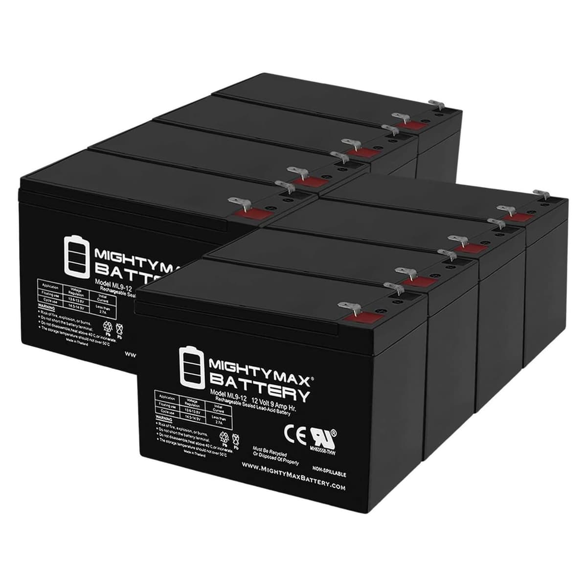 ML9-12 - 12 V 9 Ah Rechargeable SLA Battery - Mighty Max Battery Brand Product — view 10