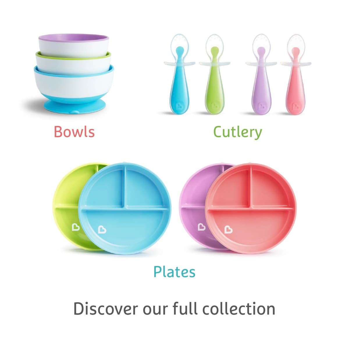 Munchkin Stay Put Baby Suction Bowl Set| Baby Bowls for Weaning| Baby Feeding Suction Dish Pack| for Babies & Toddlers 6 Months+|BPA Free Weaning Set for Babies| Microwave/Dishwasher Safe | 3 Pack — view 9