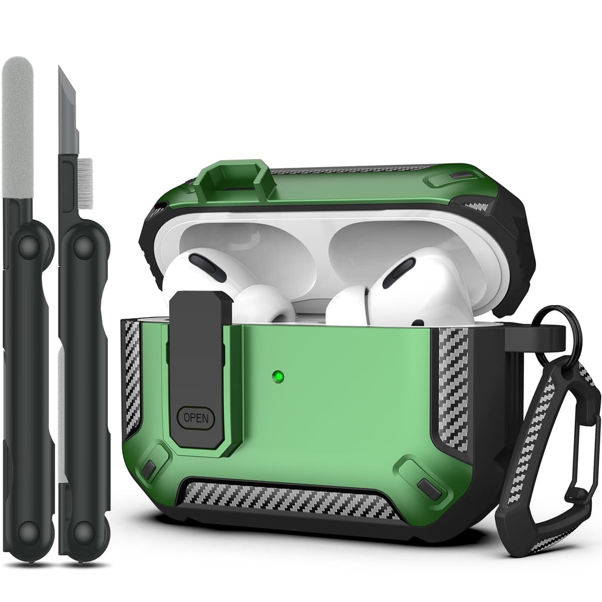 RFUNGUANGO Compatible con Airpods 4 Estuche (2024) con Kit de Limpieza, Clip de Bloqueo Seguro y Estuche de Protección a Prueba de Golpes para Airpods 4ta Generación Lanzamiento 2024,Cielo Estrellado — view 65