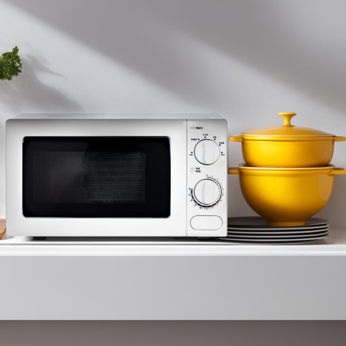 Haden 17l Microwave Oven - 700W Microwave, 6 Power Levels, 30 min Timer - Easy To Use and Clean - Defrost, Express Cooking - Small and Affordable White Microwave — view 3