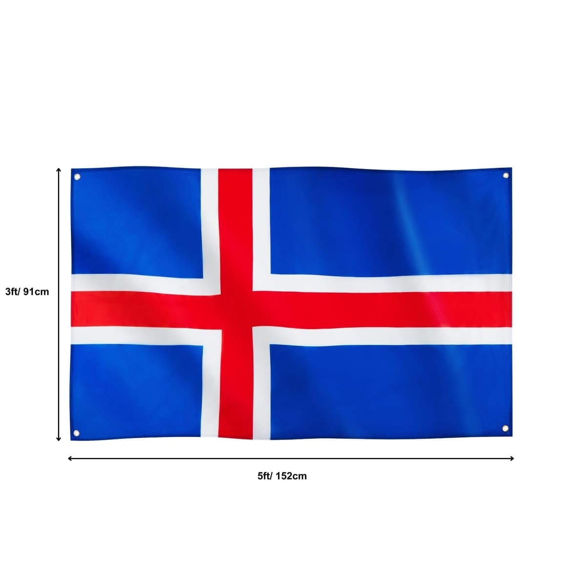Runesol Cornwall Flag - 91x152cm, 3ft x 5ft, Cornish Flag, 4 Grommets, Eyelet in Every Corner, Premium Quality, Inside & Outside Use, Vivid Colours — view 1089
