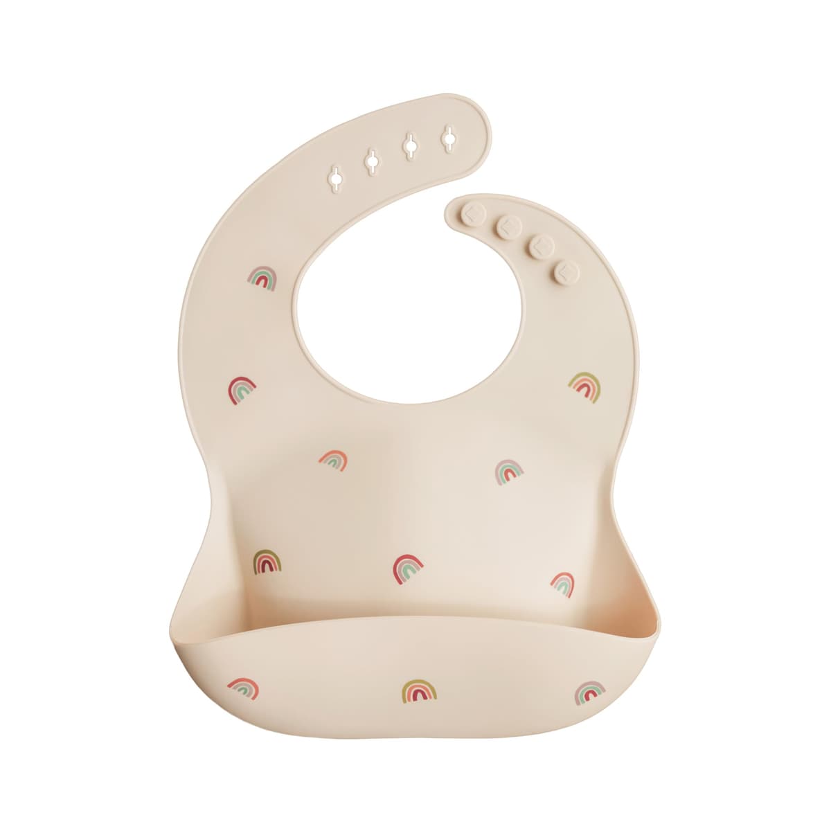 Mushie Baby Silicone Bib | Adjustable Fit Waterproof Bibs | Easy Wipe Baby Feeding Bibs | 4 Adjustable Sizes with Deep Front Pockets | 100% BPA and Phthalate Free — view 17
