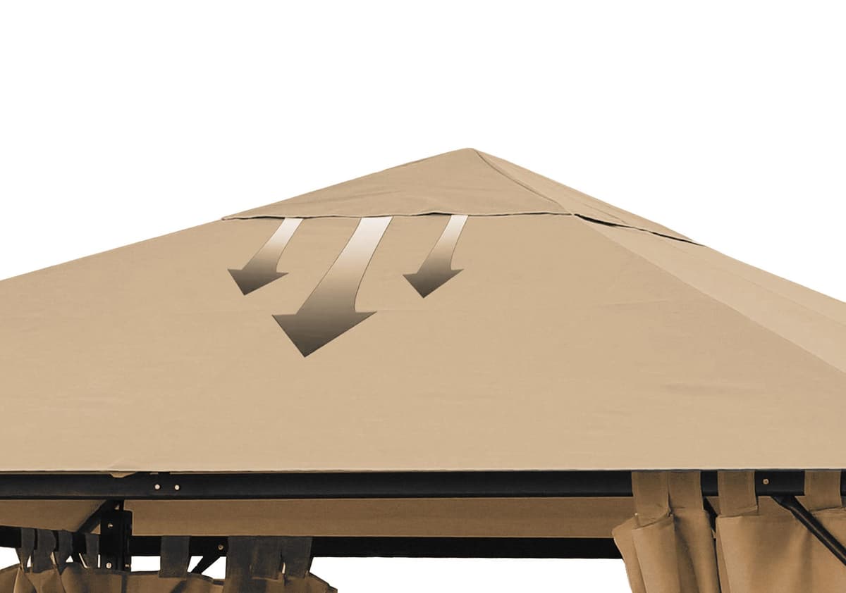 QUICK STAR Techo de Repuesto para Gazebo de jardín 3x3m Beige — view 3