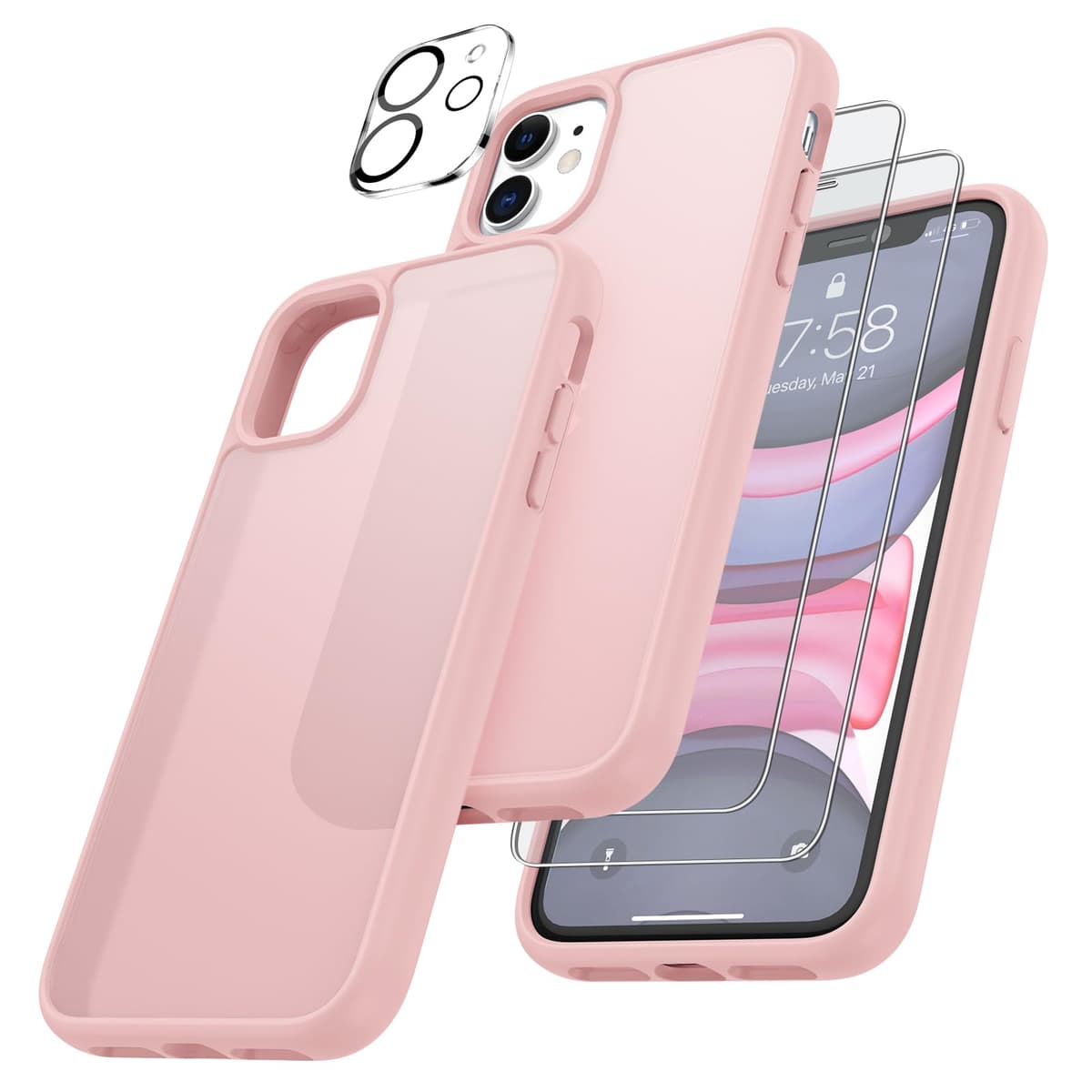 FLLAO 4 en 1 Funda para iPhone 15 con 2 Protector Pantalla y 1 Protector Lente Cámara, [Almohadilla de Aire integrada] Antigolpes Antiarañazos Carcasa 6,1 Pulgadas, Transparente — view 132