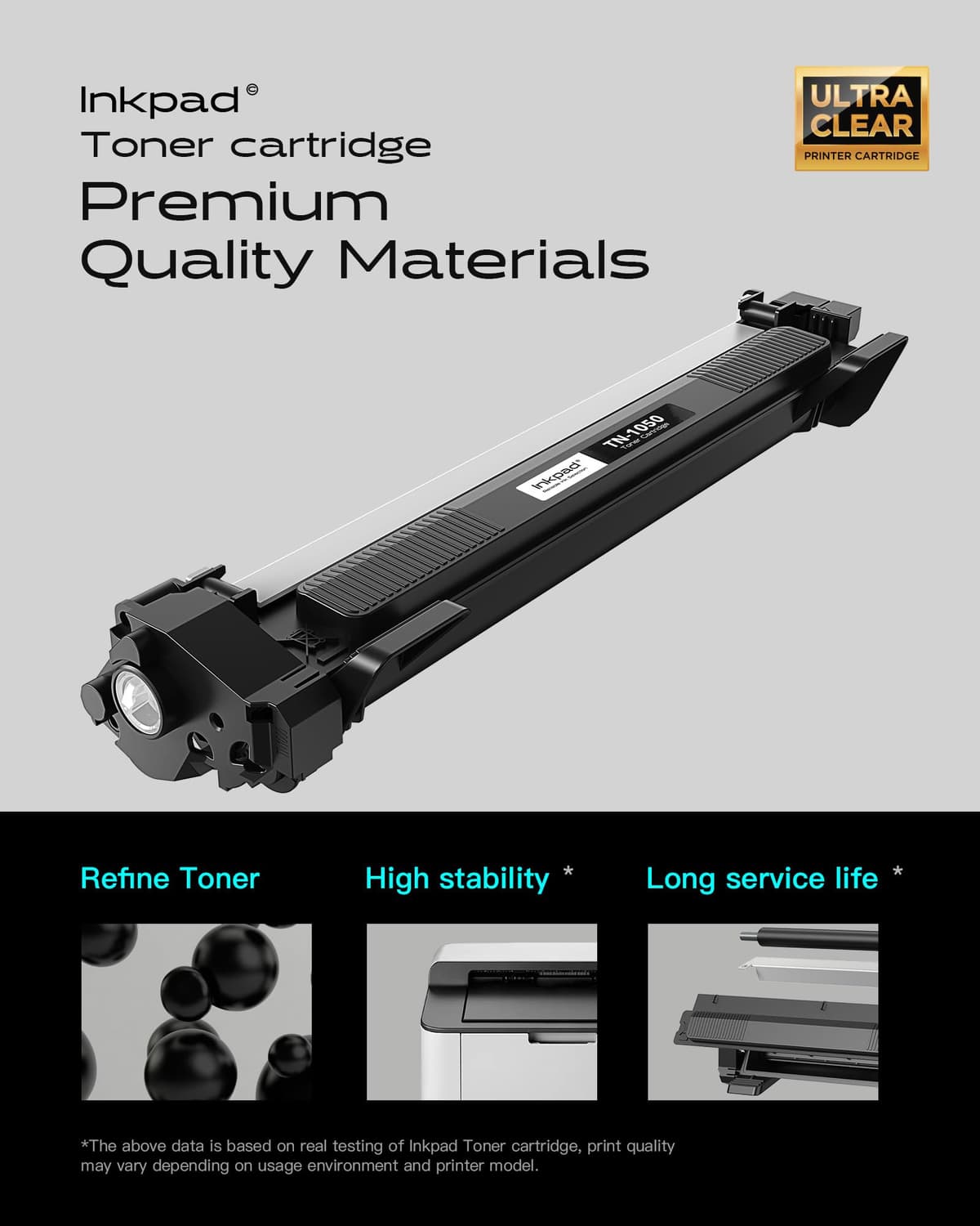 iNKPAD TN1050 TN-1050 Toner Compatible para Brother TN1050 para Brother HL-1210W DCP-1610W HL-1212W DCP-1612W HL-1110 DCP-1510 HL-1112 DCP-1512 MFC-1910W MFC-1810 Impresora (2 Negro) — view 4