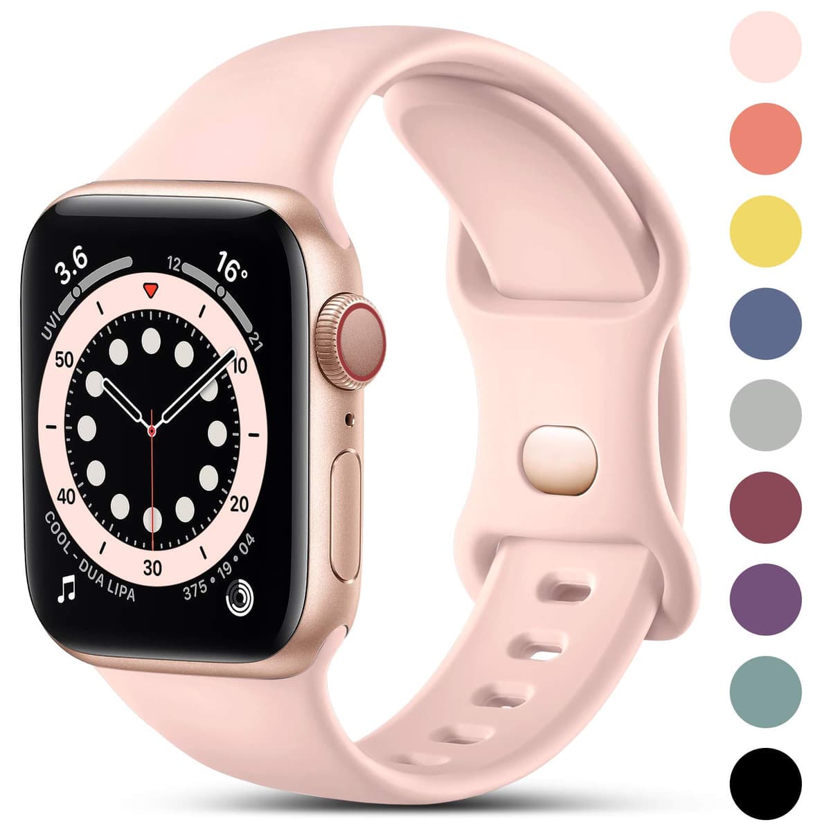 CeMiKa Compatible with Apple Watch Strap 41mm 40mm 38mm 42mm, Silicone Sport Band Replacement Straps Compatible with Apple Watch Series 11 10 9 8 7 6 5 4 3 2 1 SE SE3/iwatch Strap, Black — view 22