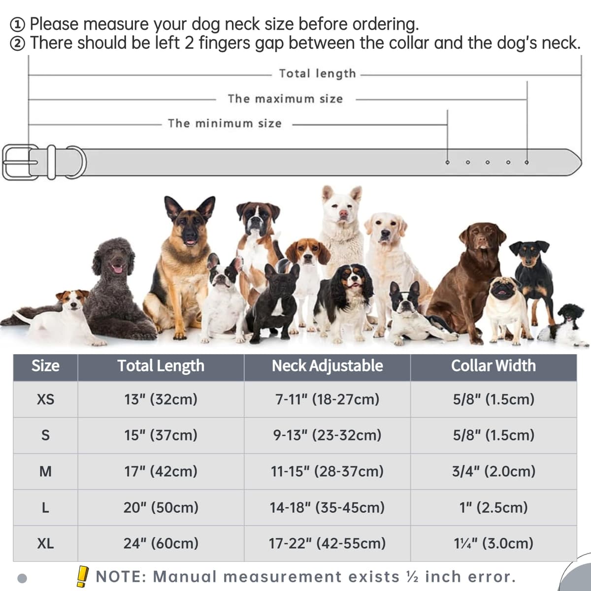 Genuine Leather Dog Collar Personalised, Soft Padded Leather Dog Collars Heavy Duty with Custom Engraved Name Plate Adjustable for Small Medium Large Dogs (L, Red 35-45cm) — view 5