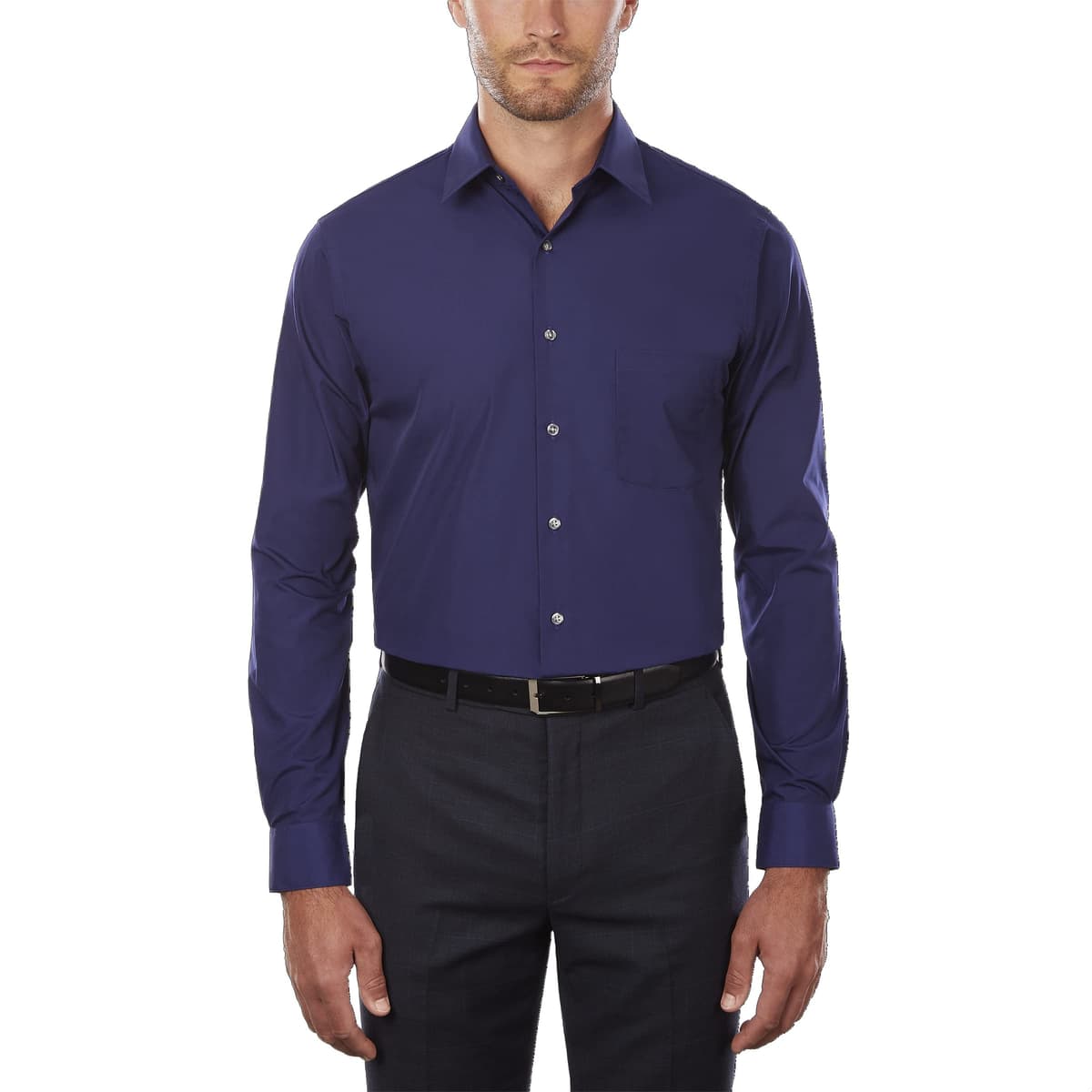 Van Heusen Mens Dress Shirt Regular Fit Poplin SolidDress Shirt — view 7