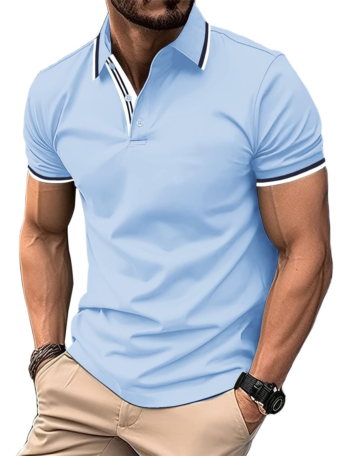 SwissWell Polo Manga Corta para Hombre Polo Shirt de Secado Rápido Polo de Golf Verano Outdoor Transpirable Camisetas — view 25