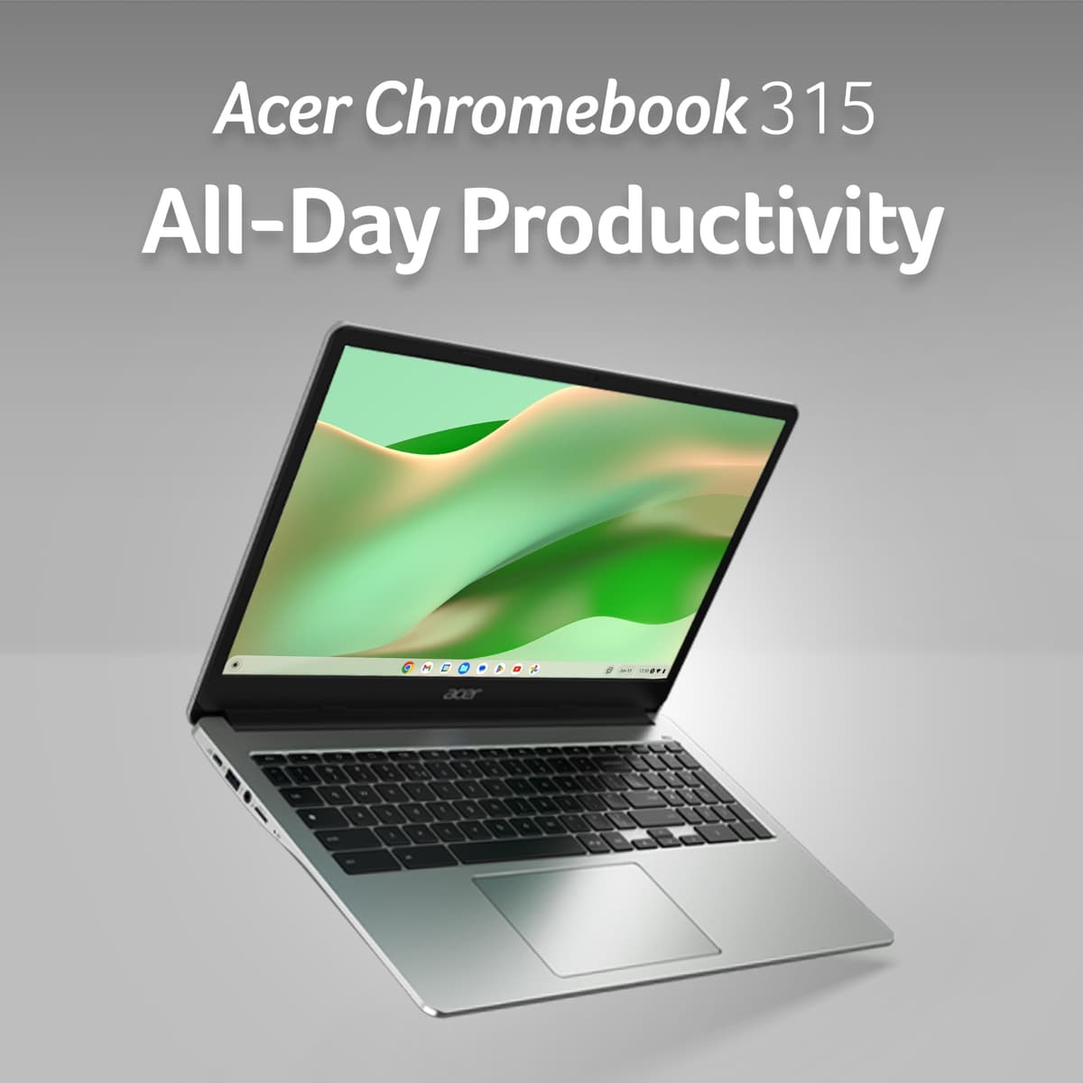 Acer Chromebook 315 CB315-4H Laptop - Intel Celeron N4500, 8GB, 128GB eMMC, Integrated Graphics, 15.6" Full HD, Chrome OS, Silver — view 2