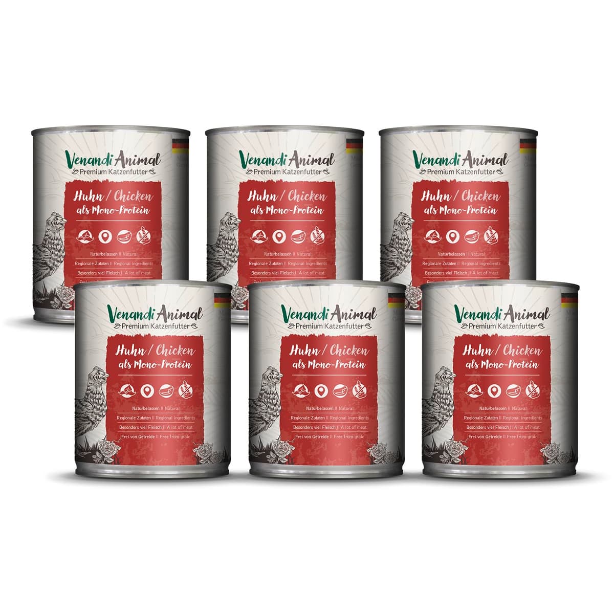 Venandi Animal Premium Cat Food, Horse as Monoprotein, Wet Food, Grain-Free and Natural, Pack of 6 (6 x 200 g) — view 20