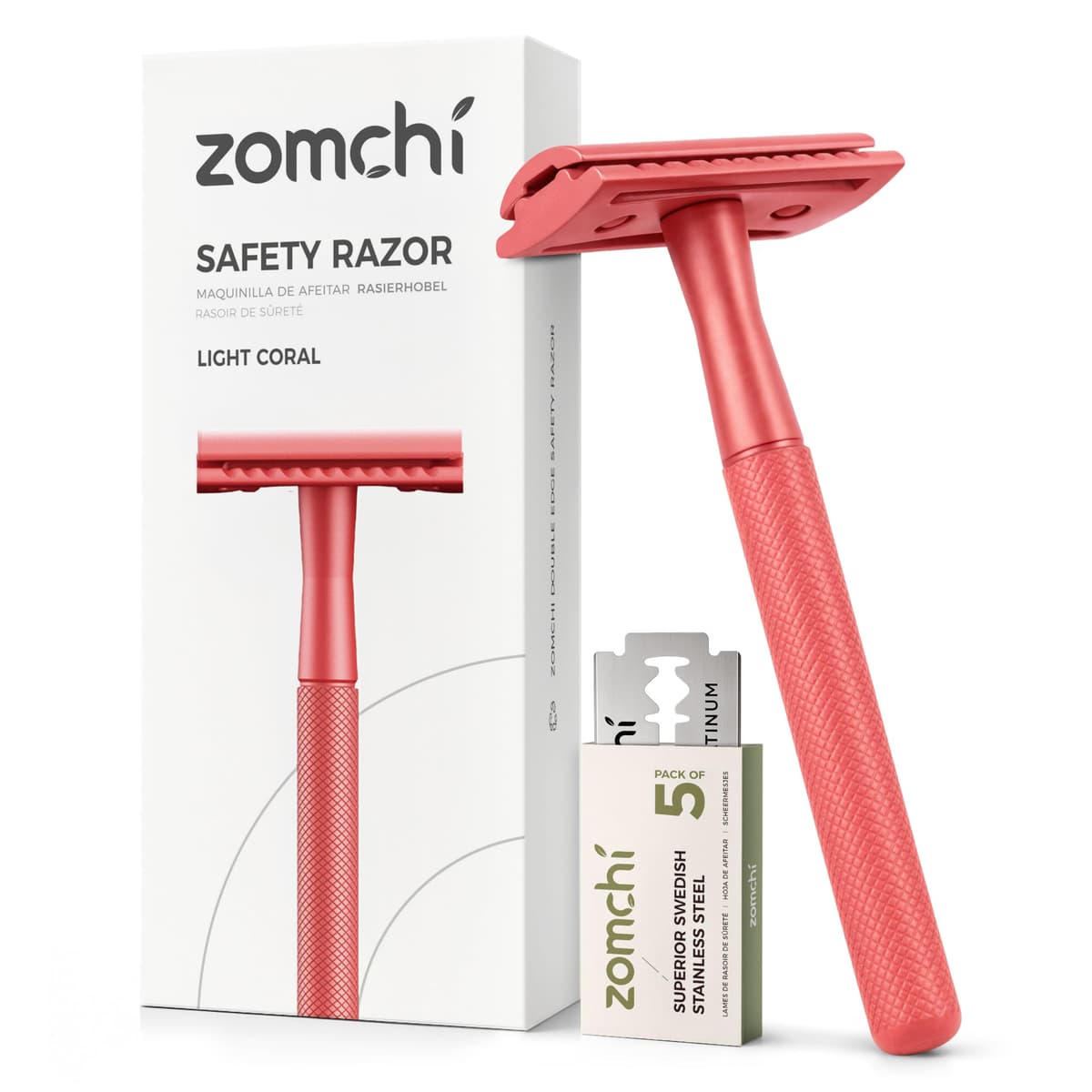 Maquinilla de afeitar de seguridad de doble filo con soporte en plata, maquinilla de afeitar clásica para hombre con 10 cuchillas, construcción de acero inoxidable duradera y duradera — view 11