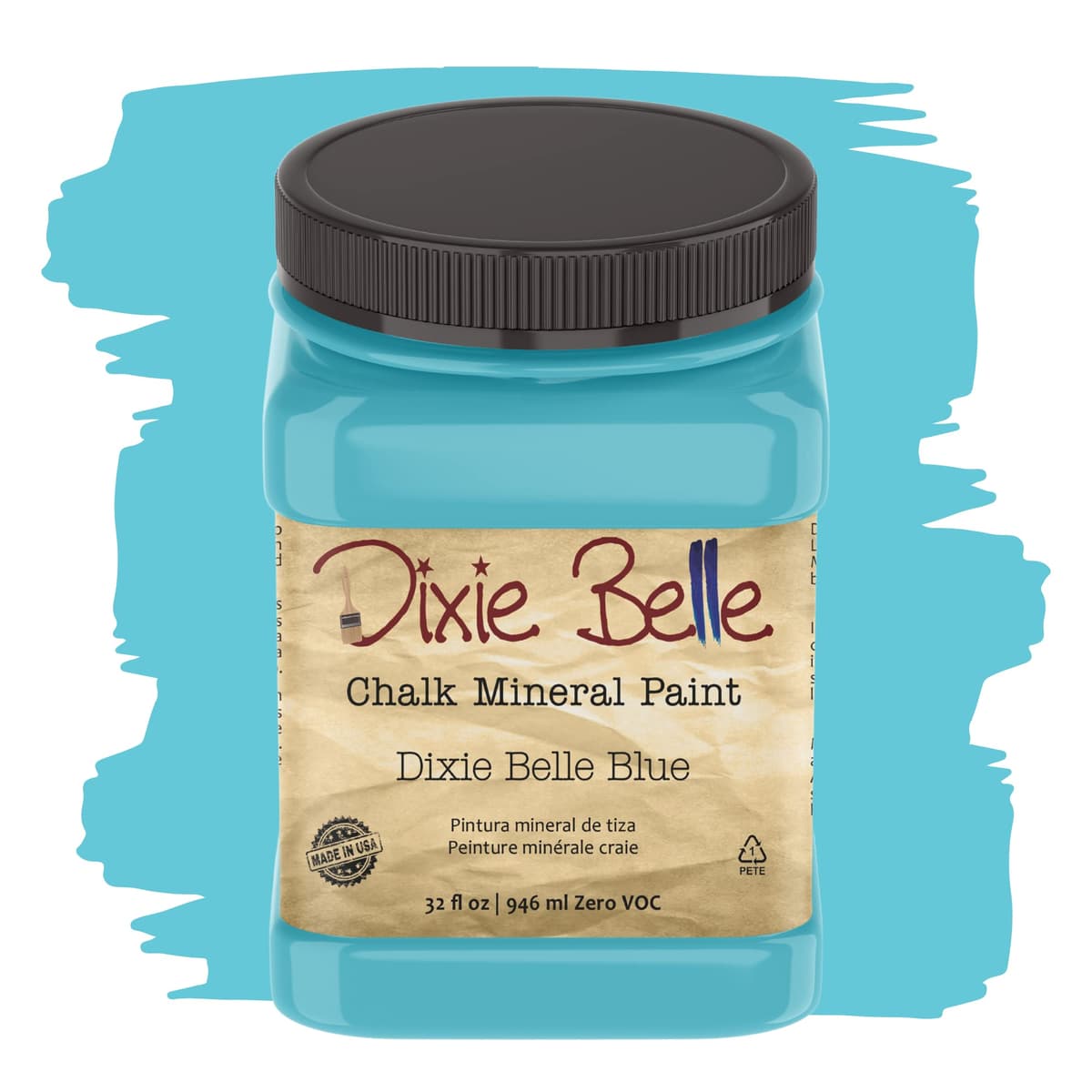 Dixie Belle Paint Company Chalk Finish Furniture Paint - Caviar (32oz) - Matte Black Chic Chalk Mineral DIY Furniture Paint — view 300
