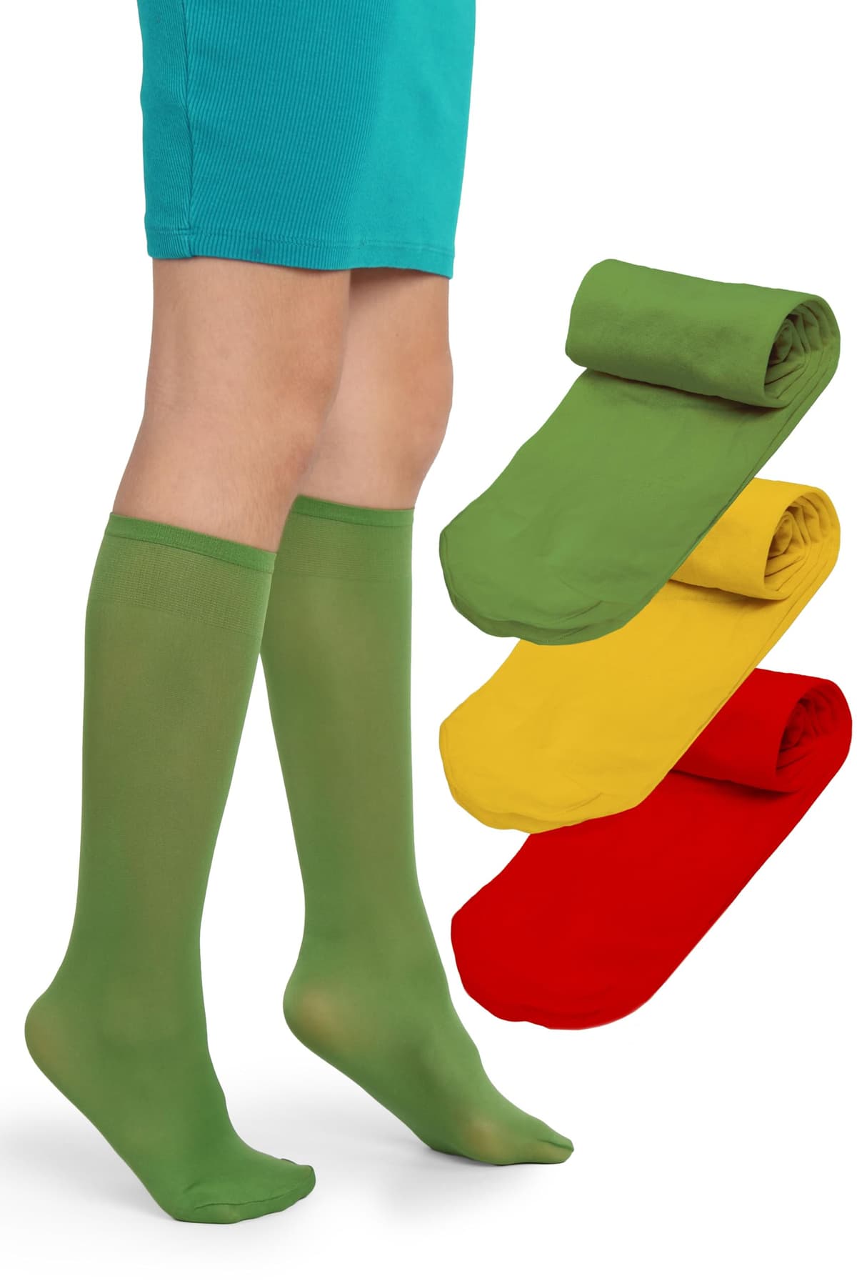 LORES Alma Medias hasta la rodilla para niña 40 DEN blancas, calcetines altos de microfibra opaca, suaves y elásticos con banda confort, ideales para colegio, uniforme y uso diario (talla 24–37) — view 17