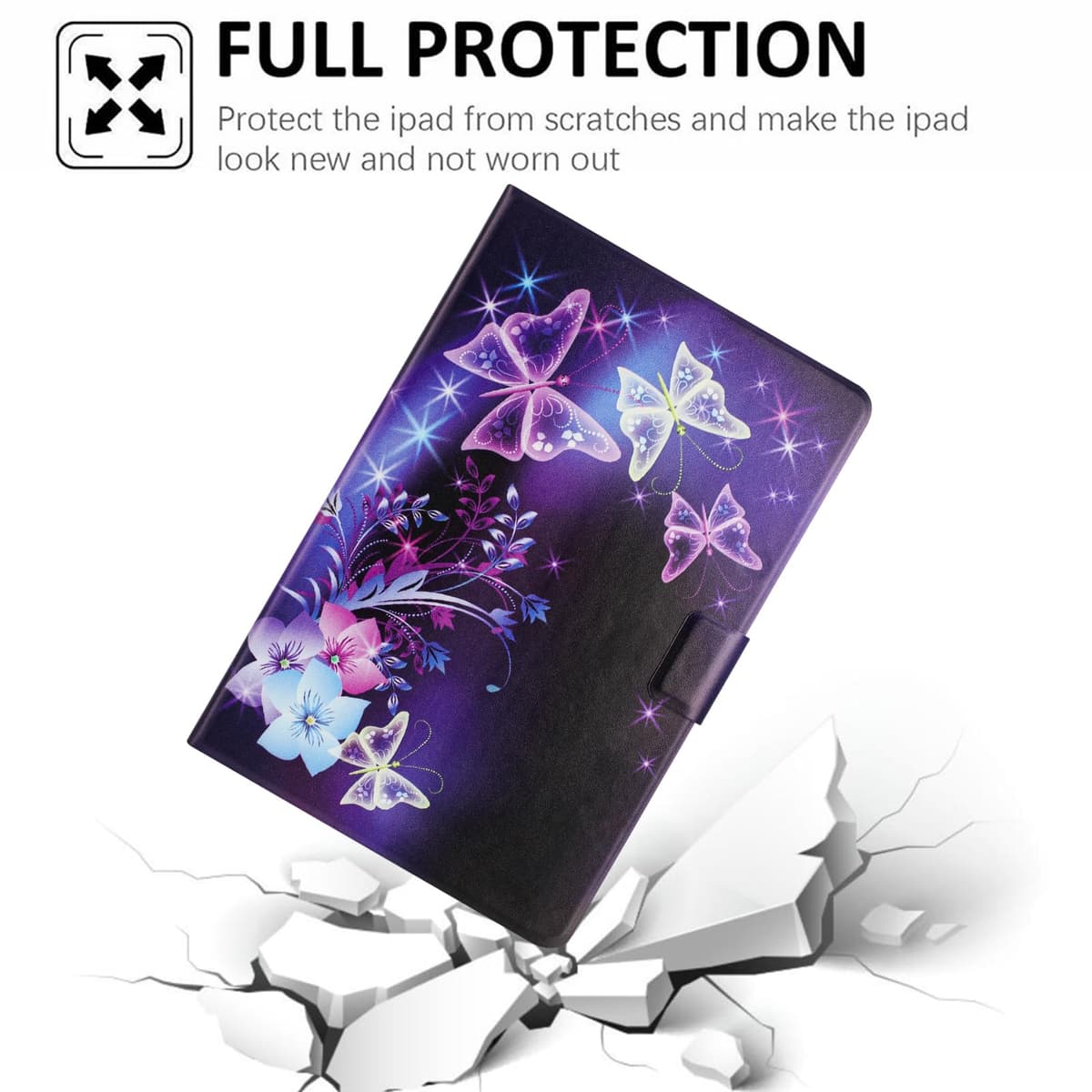 Funda para Xiaomi Redmi Pad SE 11 Pulgadas PU Material Funda Redmi Pad SE/23073RPBFG con Ranuras para Tarjetas TPU Fundas con Cierre Magnético, Mariposa Morada — view 5