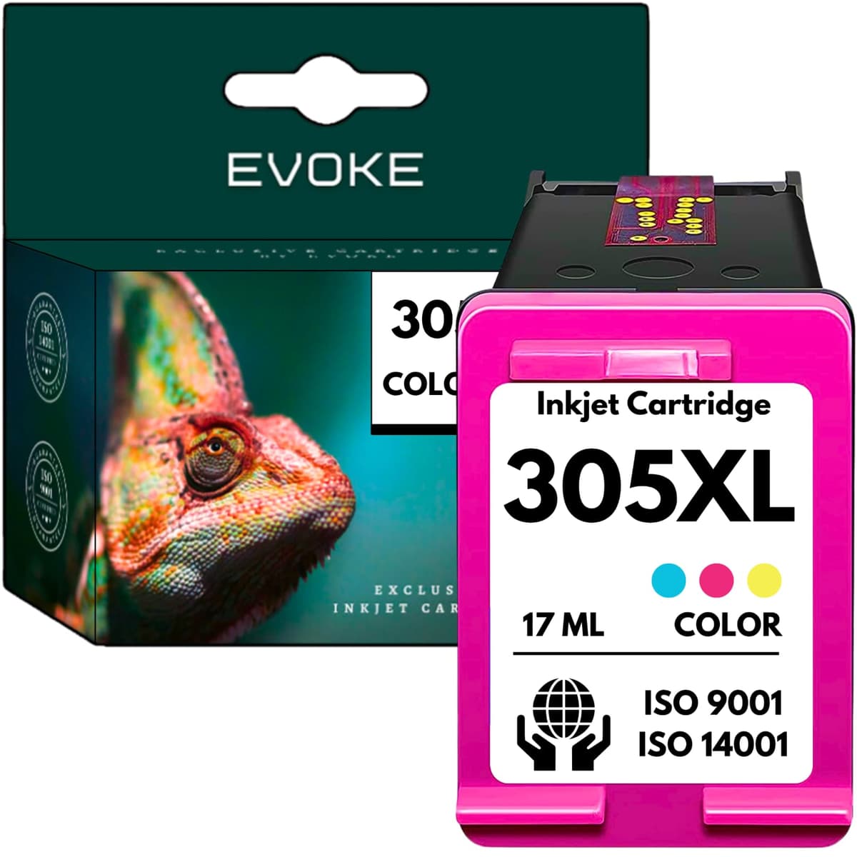 EVOKE 305 tinta XL compatible con HP DeskJet 2700 2710 2720 2721 2722 ENVY 6020e 2710e 2720e tricolor 680 páginas 17 ml