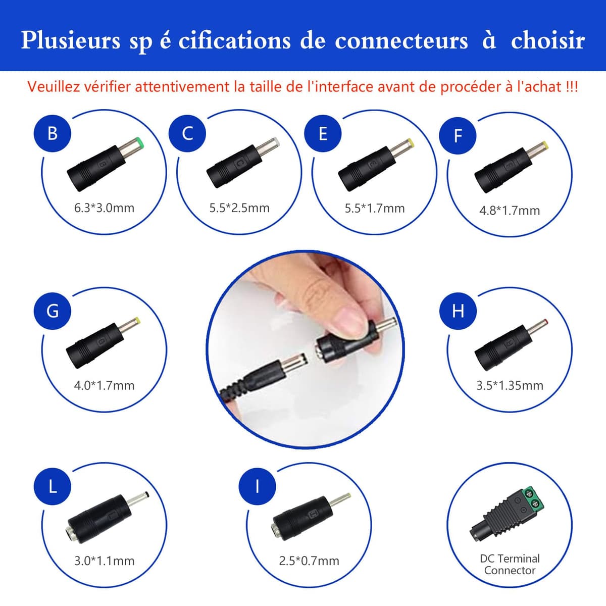 Adaptador de corriente AC a DC 5 V 1 A, enchufe de 5,5 mm x 2,1 mm — view 2