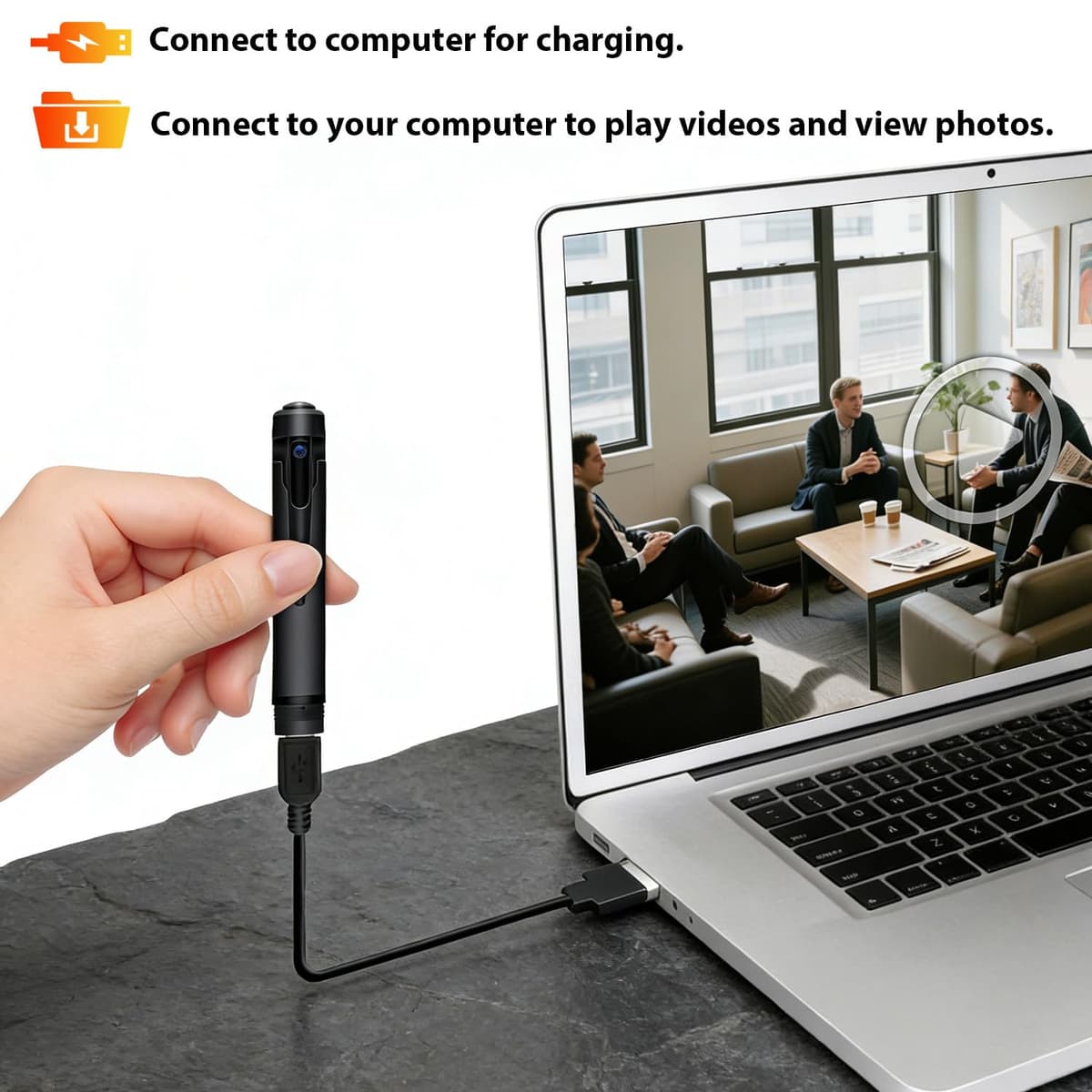 1080P Body Camera Pen, Mini Body Camera with Video or Picture Taking, Surveillance Cam for Indoor Outdoor — view 5