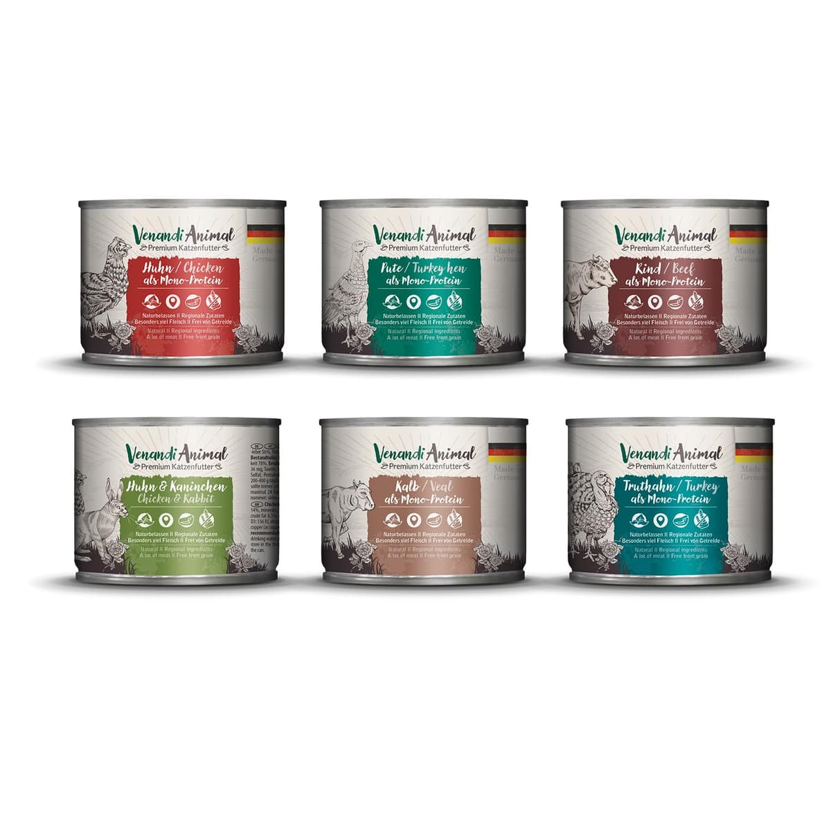 Venandi Animal Premium Cat Food, Horse as Monoprotein, Wet Food, Grain-Free and Natural, Pack of 6 (6 x 200 g) — view 14