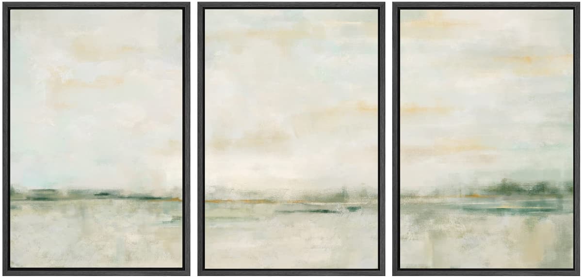 SIGNWIN Framed Canvas Print Wall Art Set Coastal Serenity Abstract Seaside Illustrations Modern Art Decorative Rustic Calm/Zen for Living Room, Bedroom, Office - 24"x36"x3 Natural — view 32