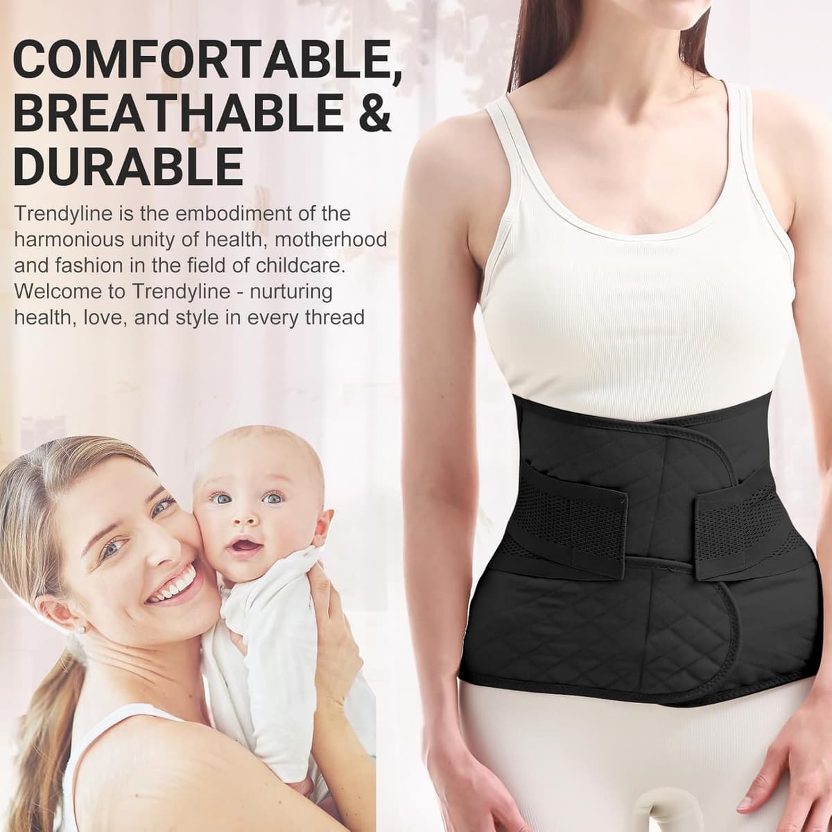 Trendyline Postpartum Belly Wrap for Women: Abdominal Binder Post Surgery Postpartum Belly Band Post Partum Binder - C Section Recovery Belt Post Partum Support Girdle Stomach Hysterectomy Belly Band — view 8