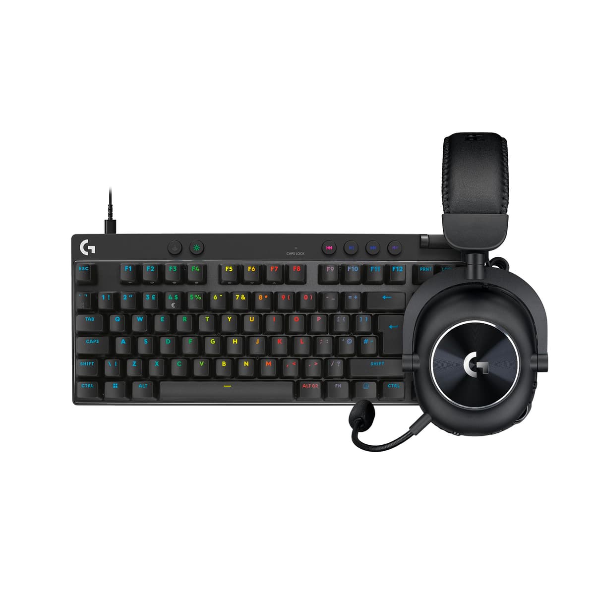 Logitech G PRO Mechanical Gaming Keyboard – Ultra Portable Tenkeyless Design, Detachable Micro USB Cable, Advanced GX Blue Clicky Switches, LIGHTSYNC RGB Backlit Keys, QWERTY UK, PC/Mac - Black — view 20