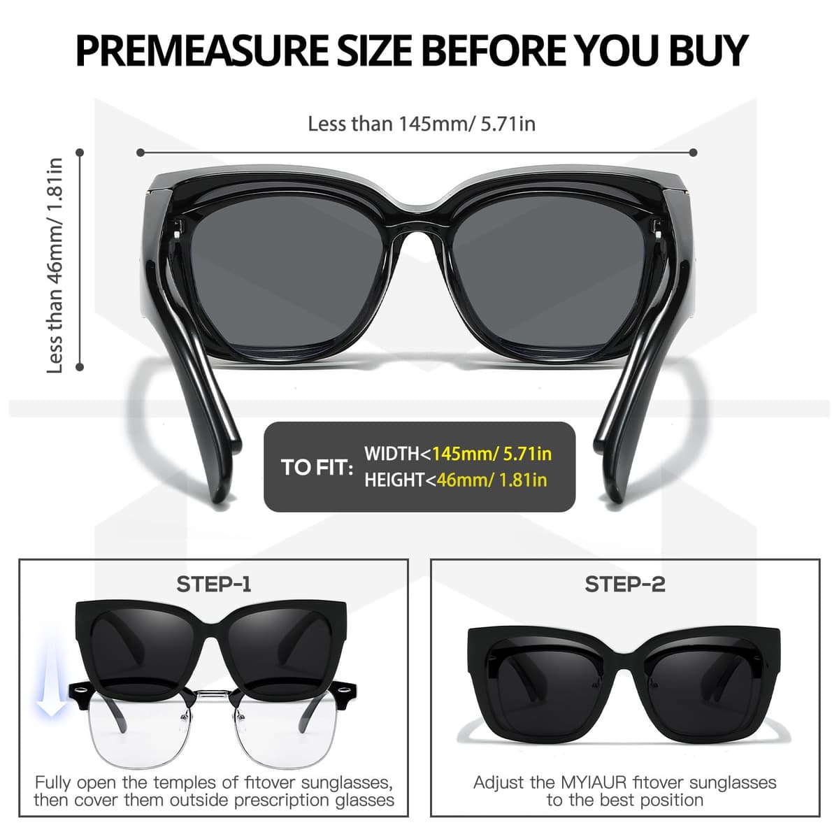 Myiaur 2 Pack Over Glasses Sunglasses for Women Polarised Oversized Frame Sun Glasses with UV400 Protection, Driving & Outdoor — view 4
