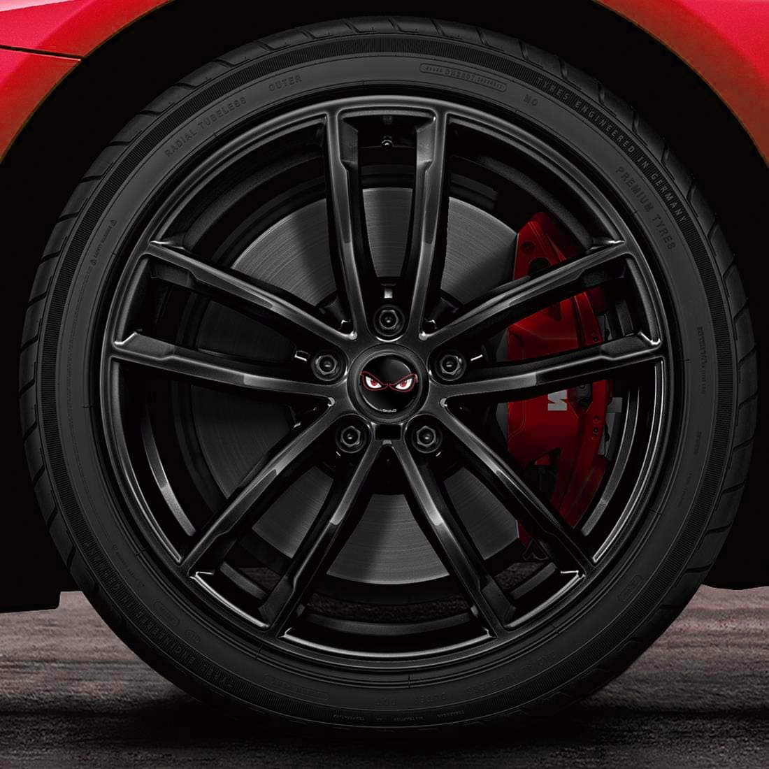 60mm Wheel Centre Caps Set of 4 – Black ABS Plastic Alloy Wheel Hub Caps Replacement – Push Fit Car Wheel Centre Caps – Multiple Designs (CX 7) — view 4