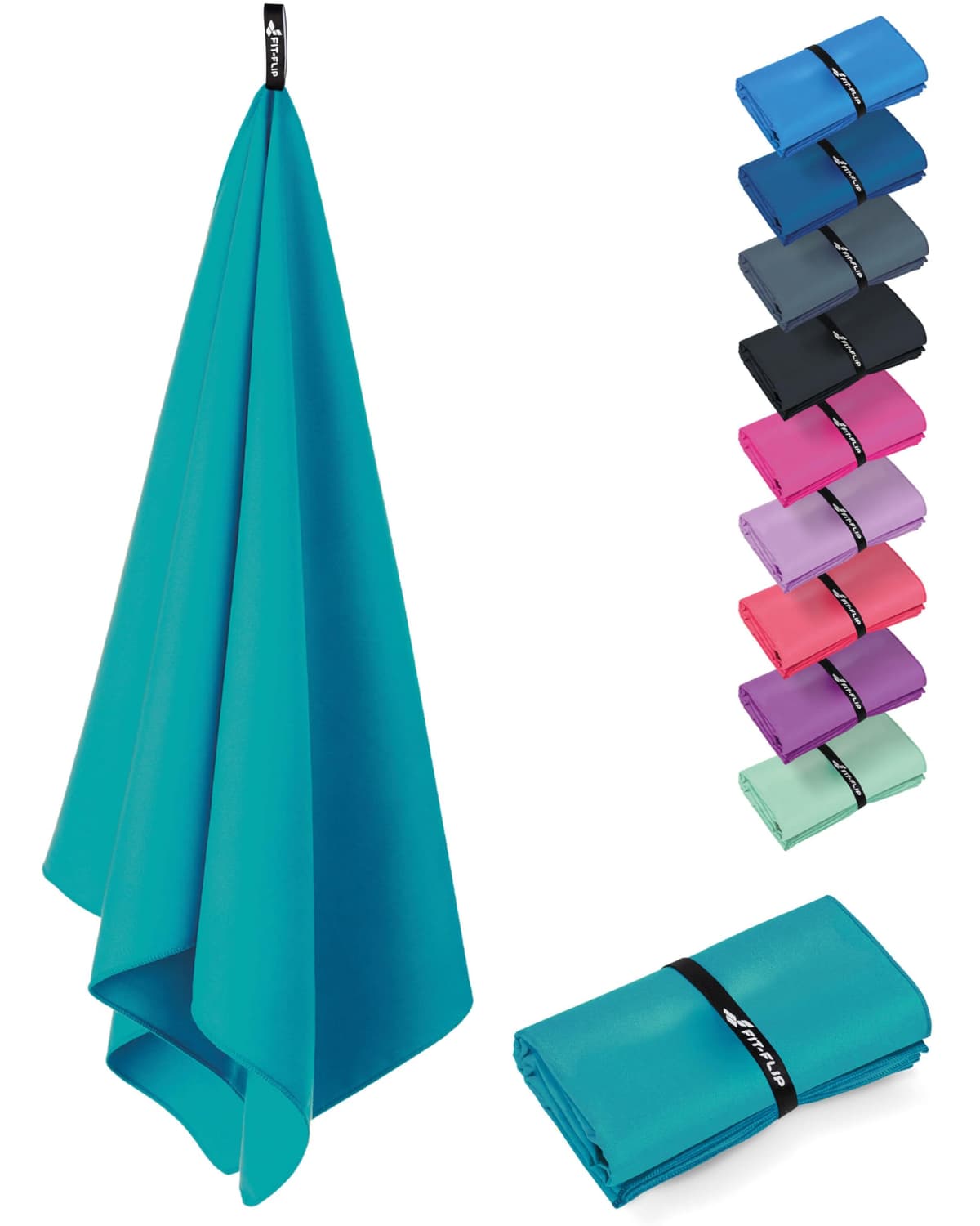 Fit-Flip Toalla Microfibra Gimnasio - compacta, Ultraligera y de Secado rápido – Toallas para Gym, Piscina, Viaje, Natacion y Playa Grande — view 12