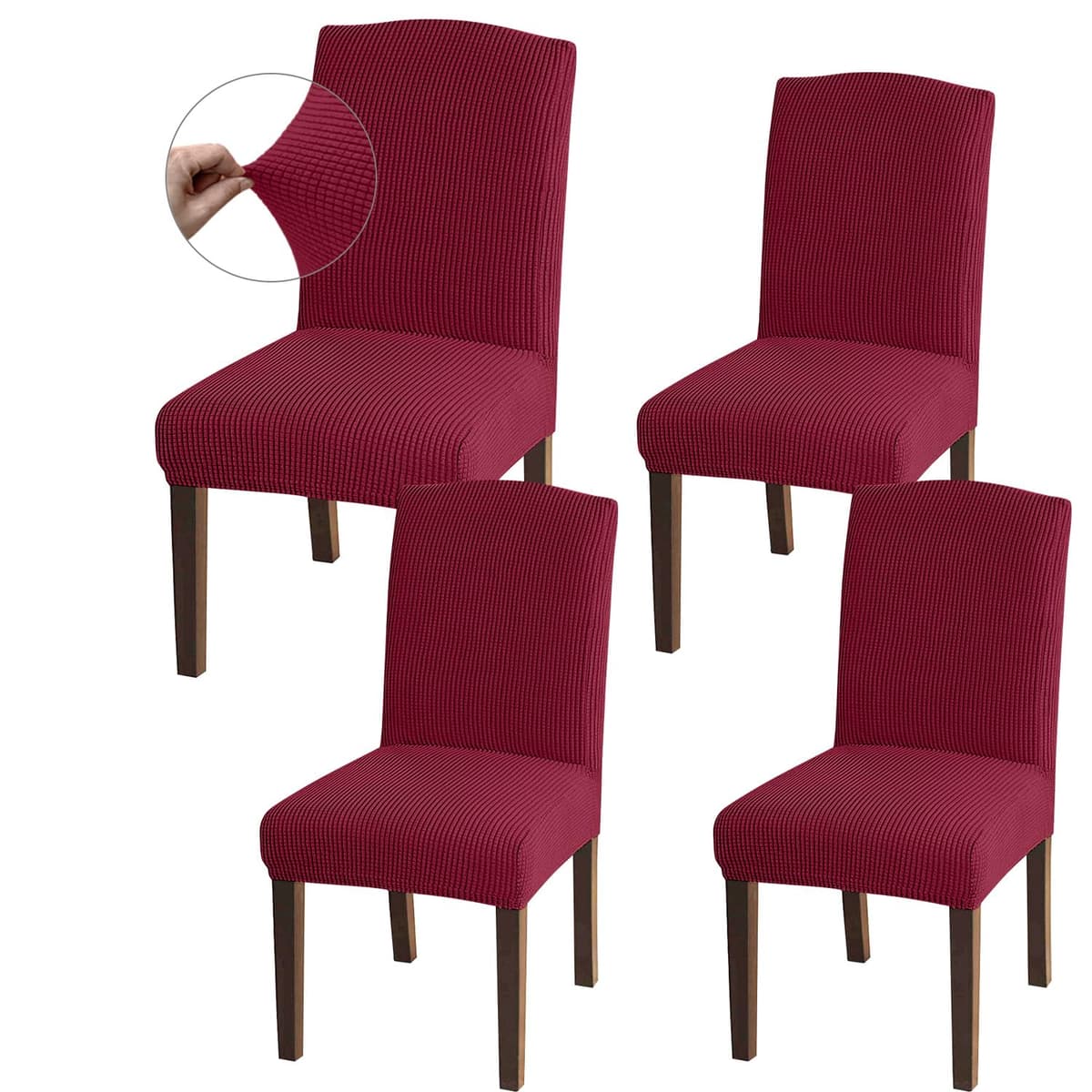 Granbest High Stretch Dining Chair Slipcovers, Universal Fit Jacquard Parson Dining Chair Covers, Removable Chair Protectors for Dining Room, Kitchen, Restaurant and Hotel (Set of 4, Grey) — view 13