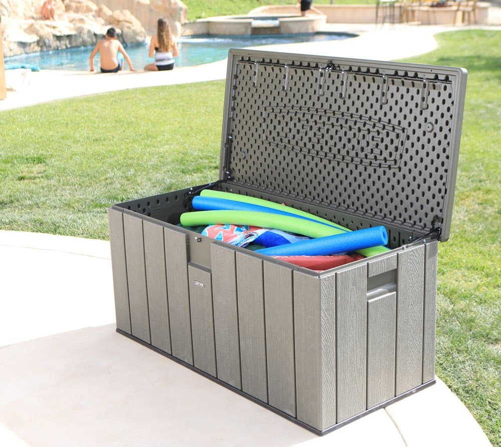 LIFETIME Plastic Wood Grain Textured Storage Box Desert Sand/Grey, 151x72x69 cm — view 4