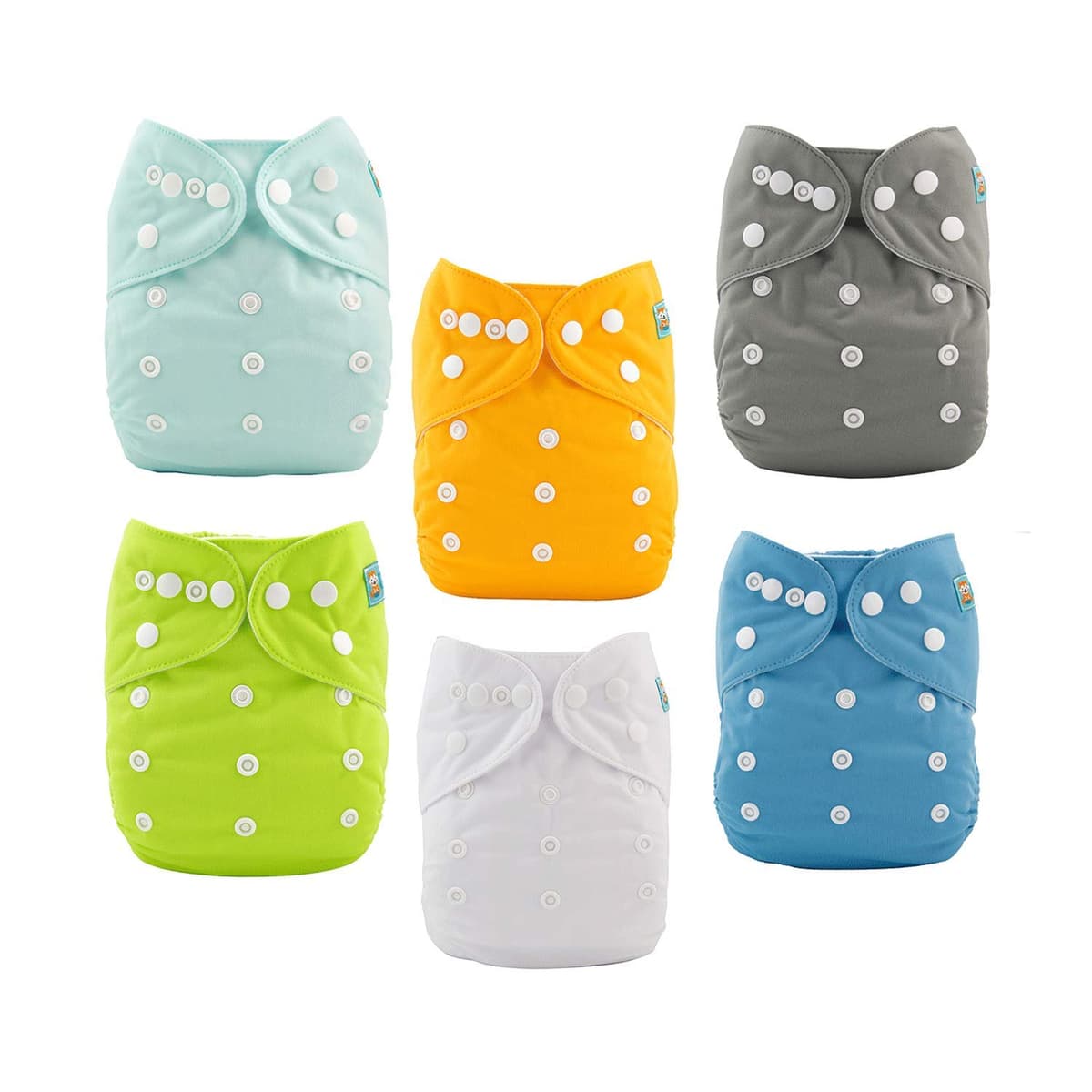 ALVABABY Pack 6pcs Pañales de tela ajustables y lavables de bolsillo + 12 insertos 6DM19-ES — view 5