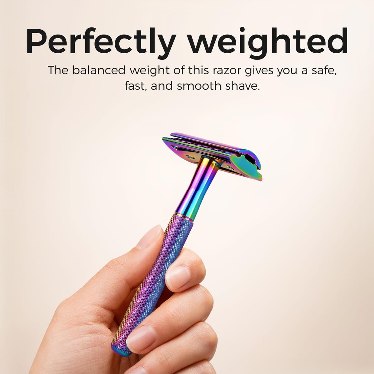 ZOMCHI Maquinilla de Afeitar de Seguridad para Mujer, de 5 Hojas, con Estuche Delicado, Sin Plástico - Vertical Rainbow — view 4